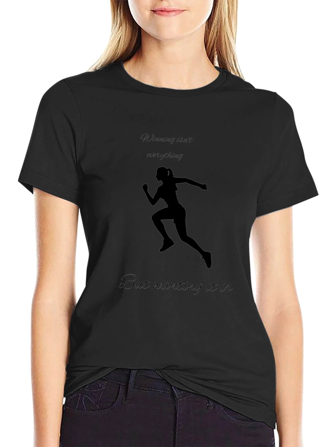 Motivational Running T-Shirt - Black
