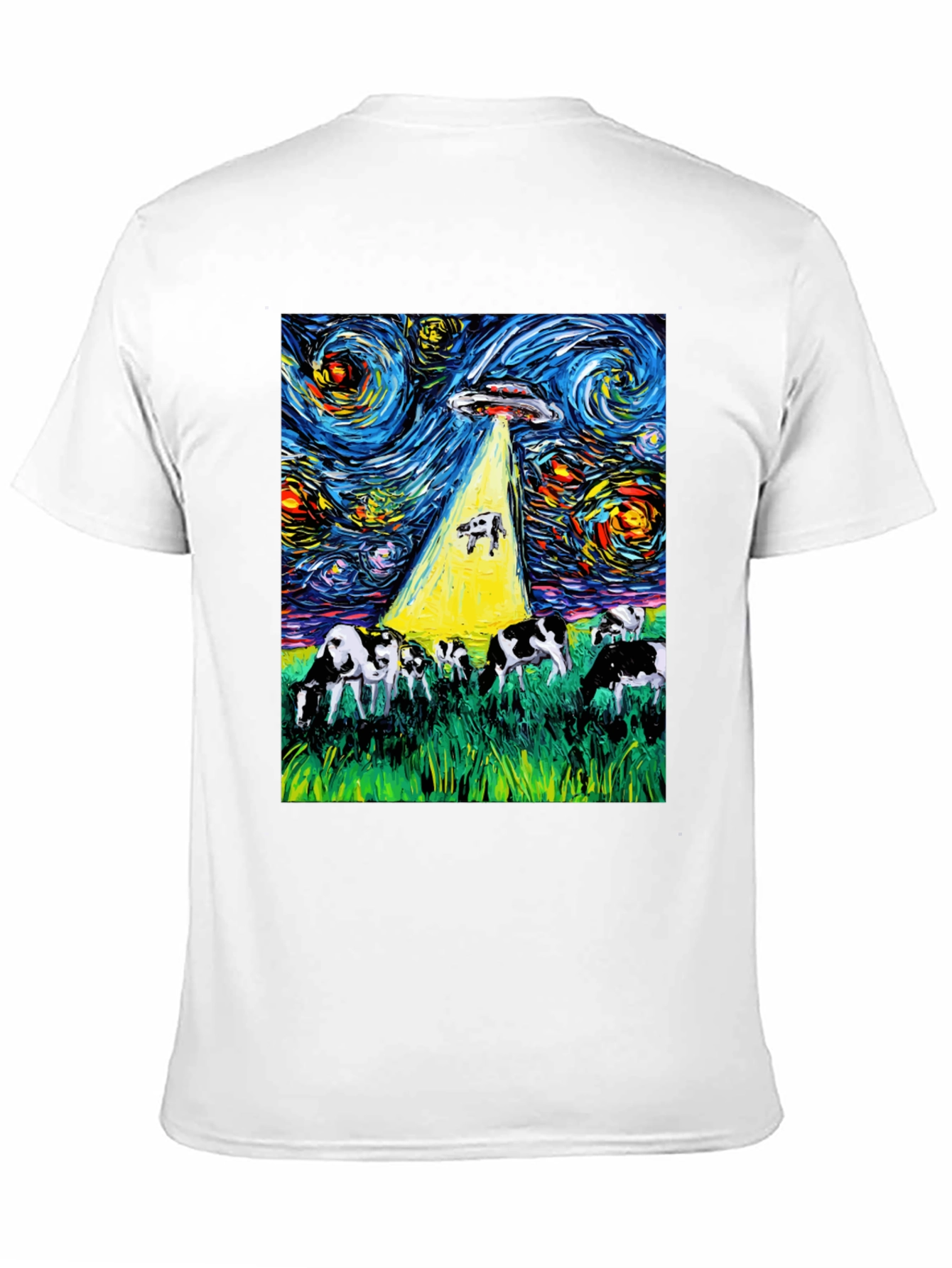 Starry Night Cow Abduction Graphic Tee