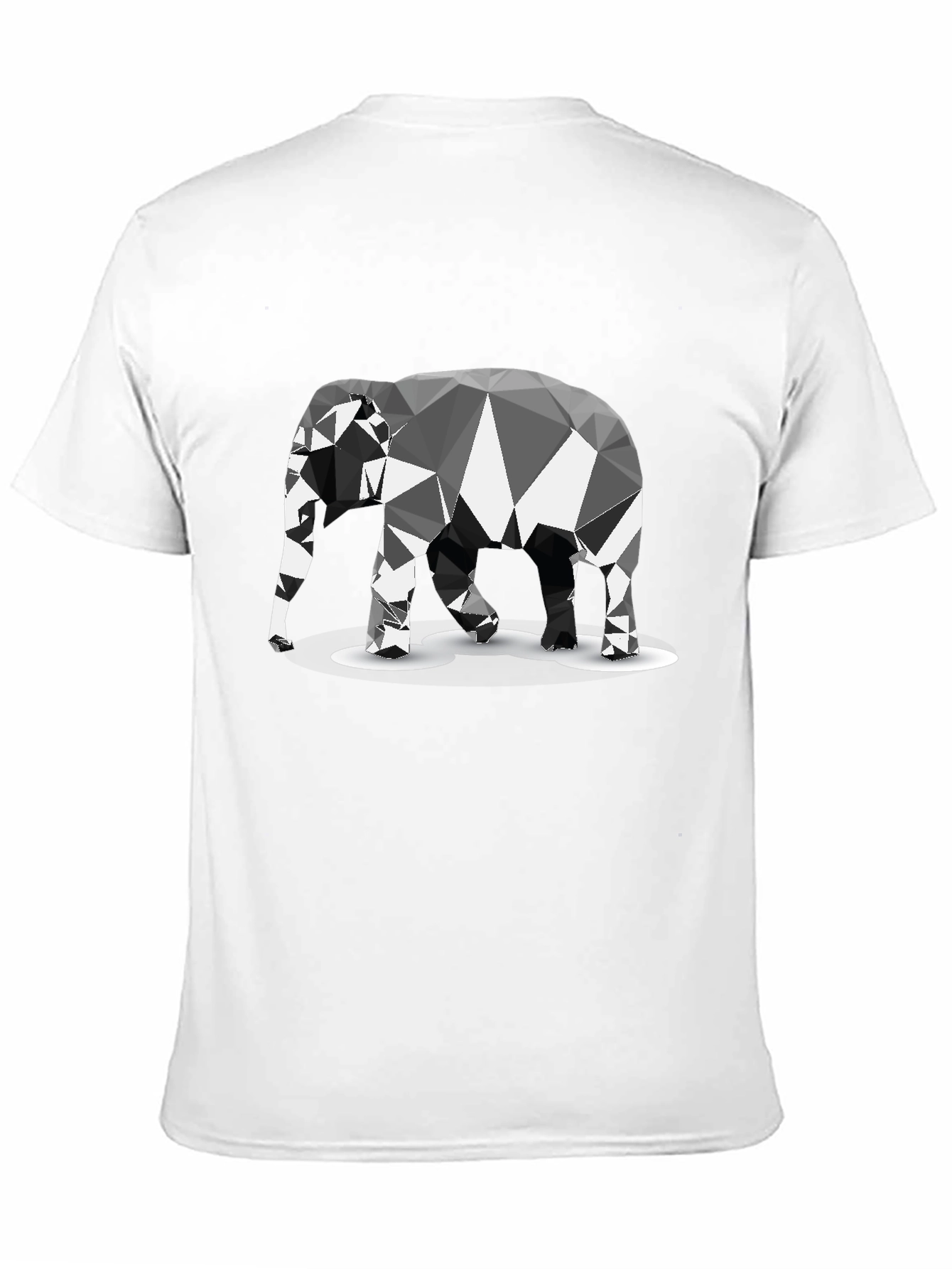 Geometric Elephant Graphic Black T-Shirt
