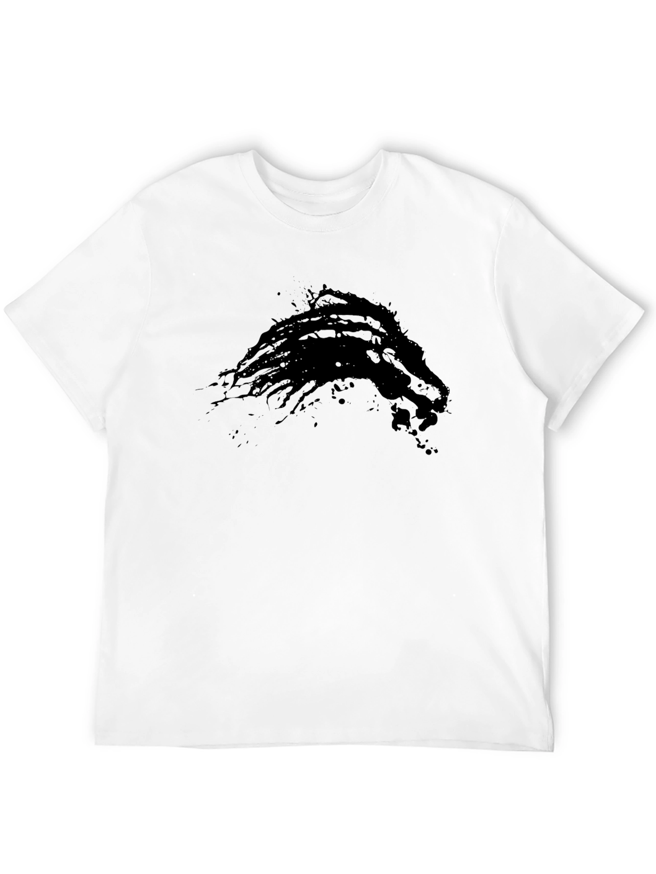 Abstract Lion Graphic Black T-Shirt