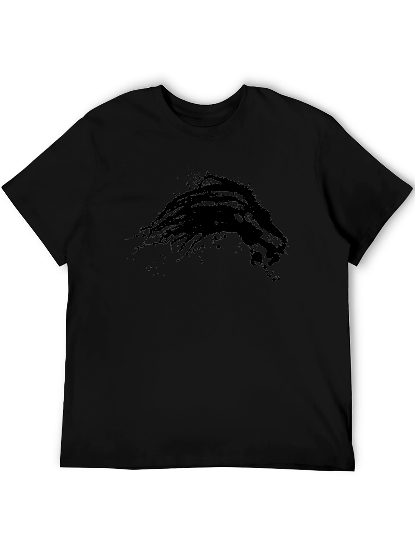 Abstract Lion Graphic Black T-Shirt