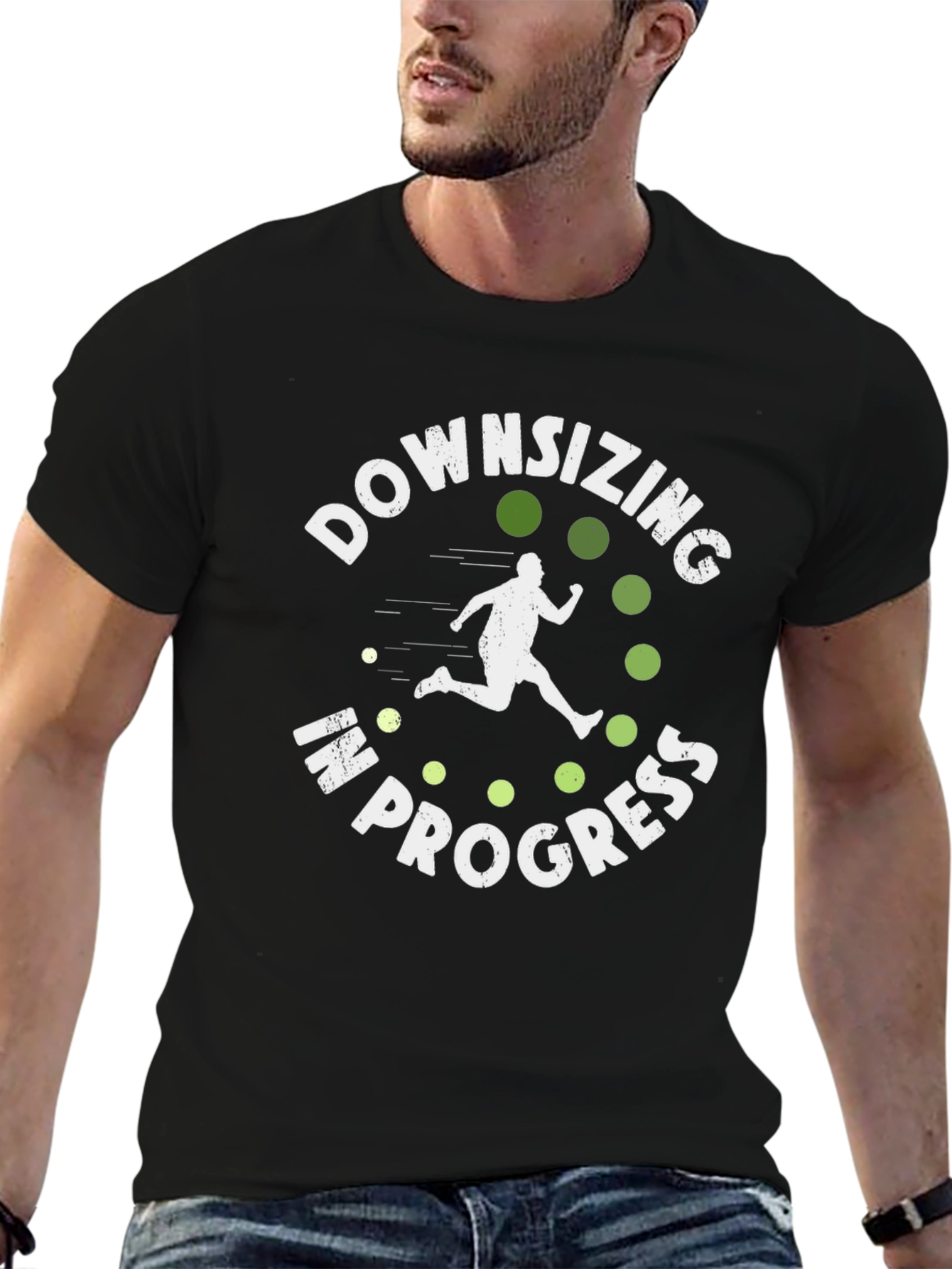 Downsizing In Progress T-Shirt - Funny Fitness Tee