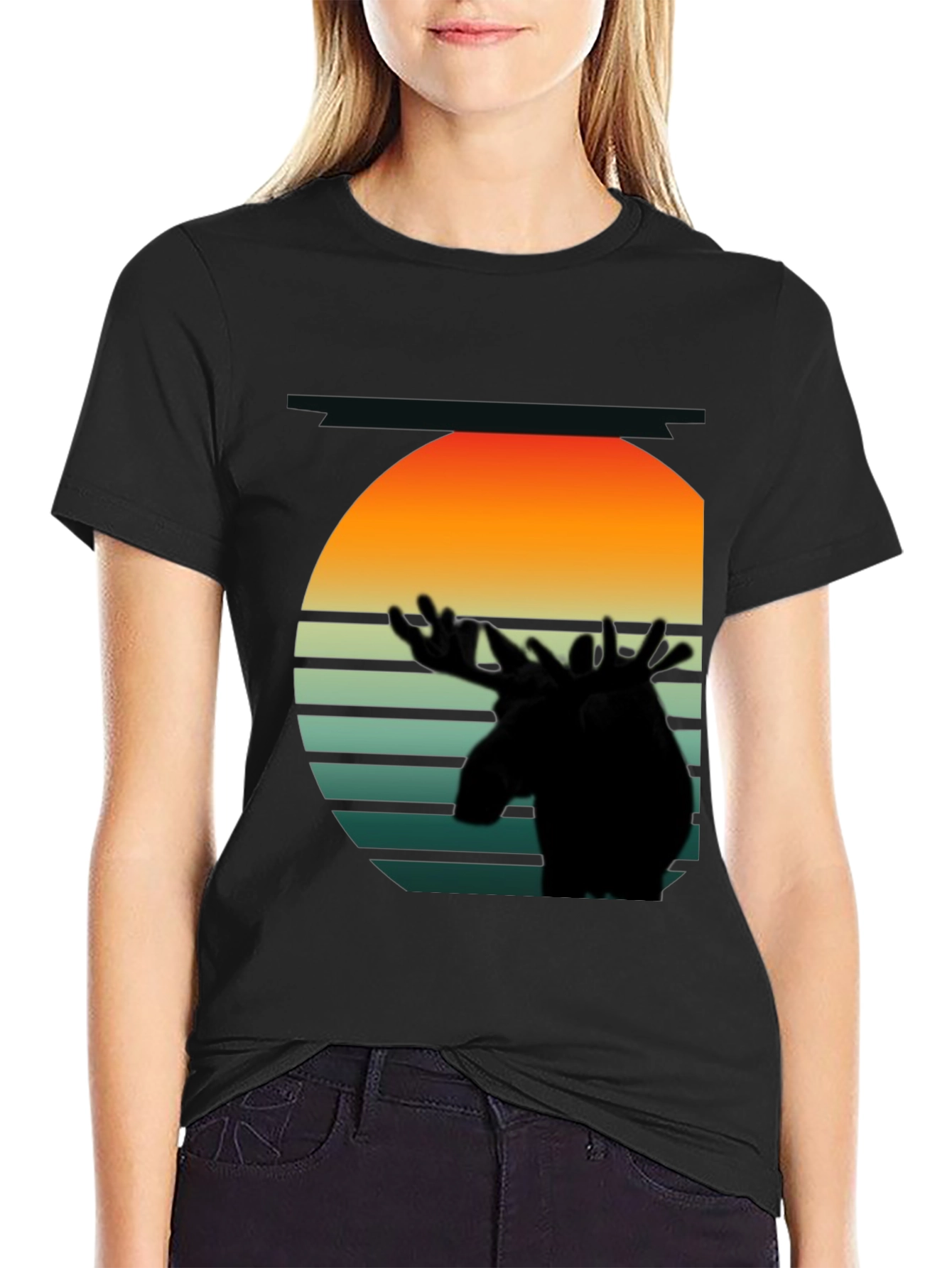 Retro Moose Silhouette Graphic Tee