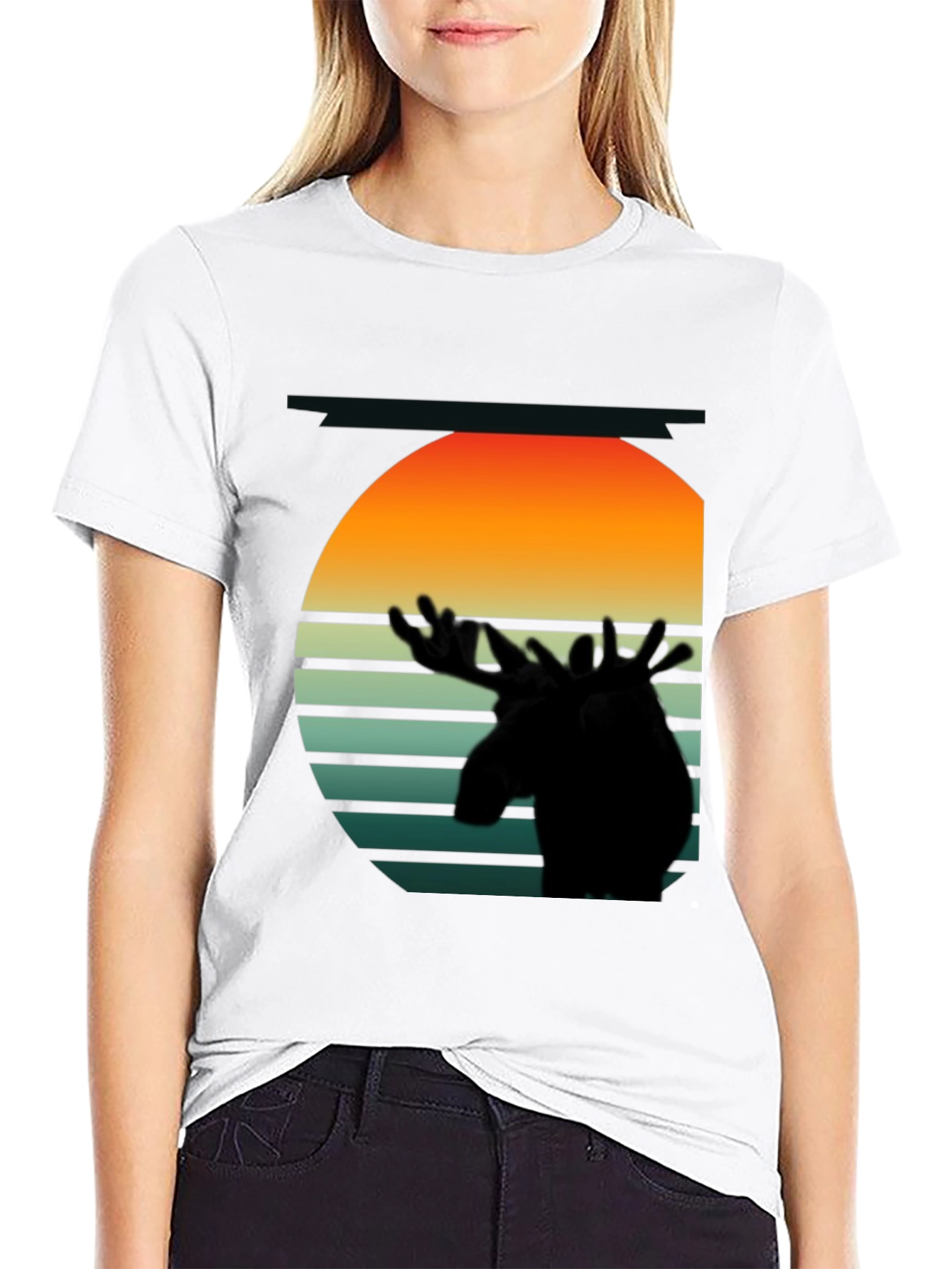 Retro Moose Silhouette Graphic Tee