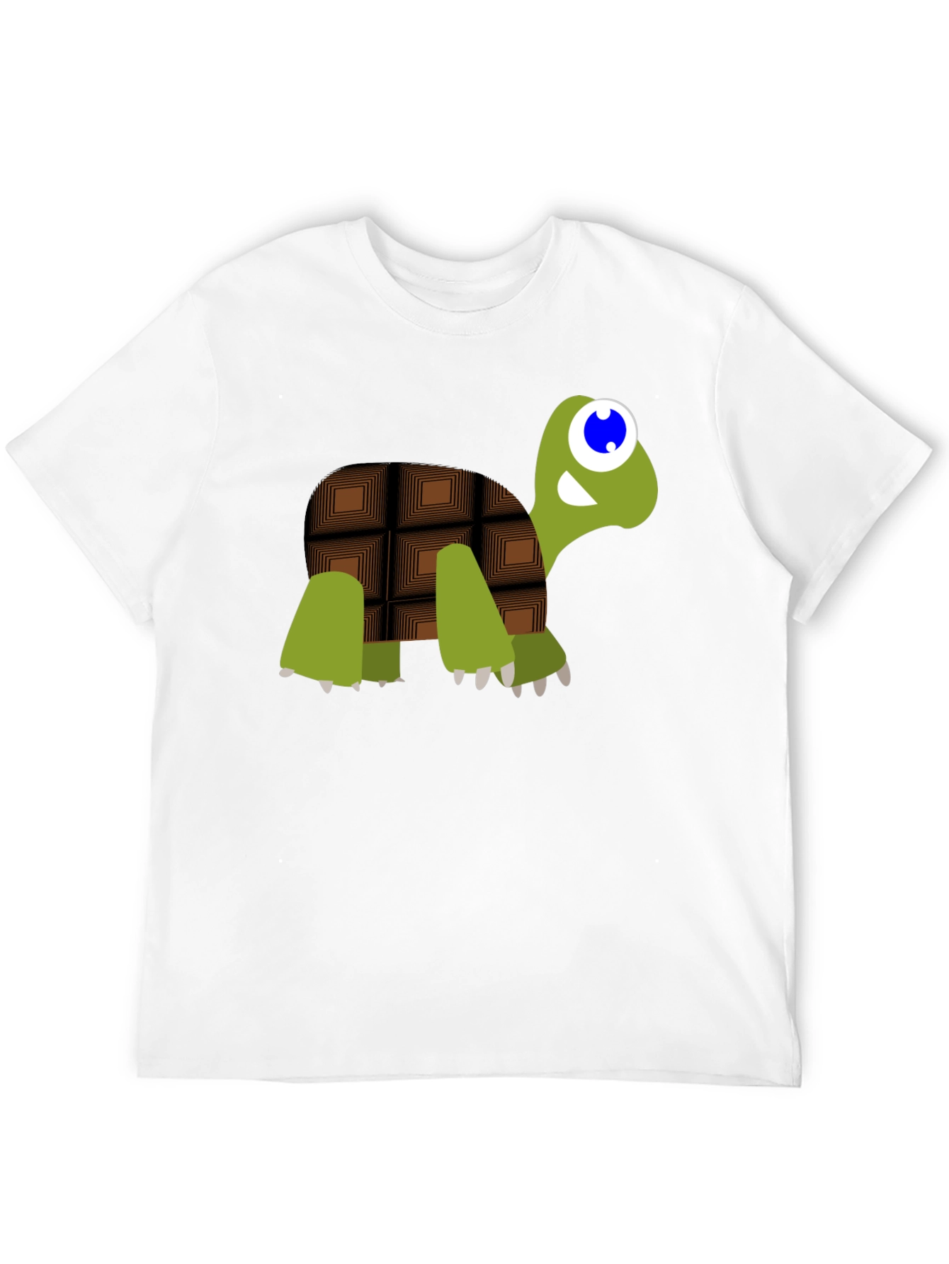 Cartoon Chocolate Turtle Black T-Shirt