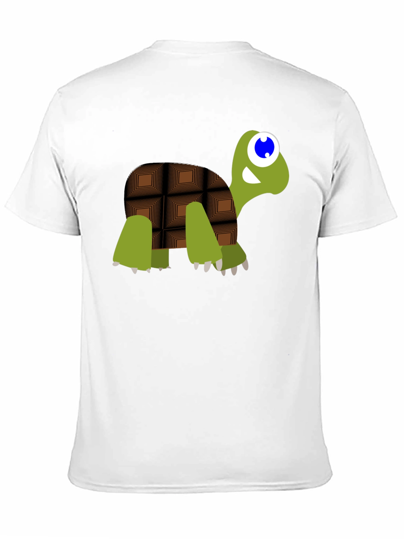 Cartoon Chocolate Turtle Black T-Shirt