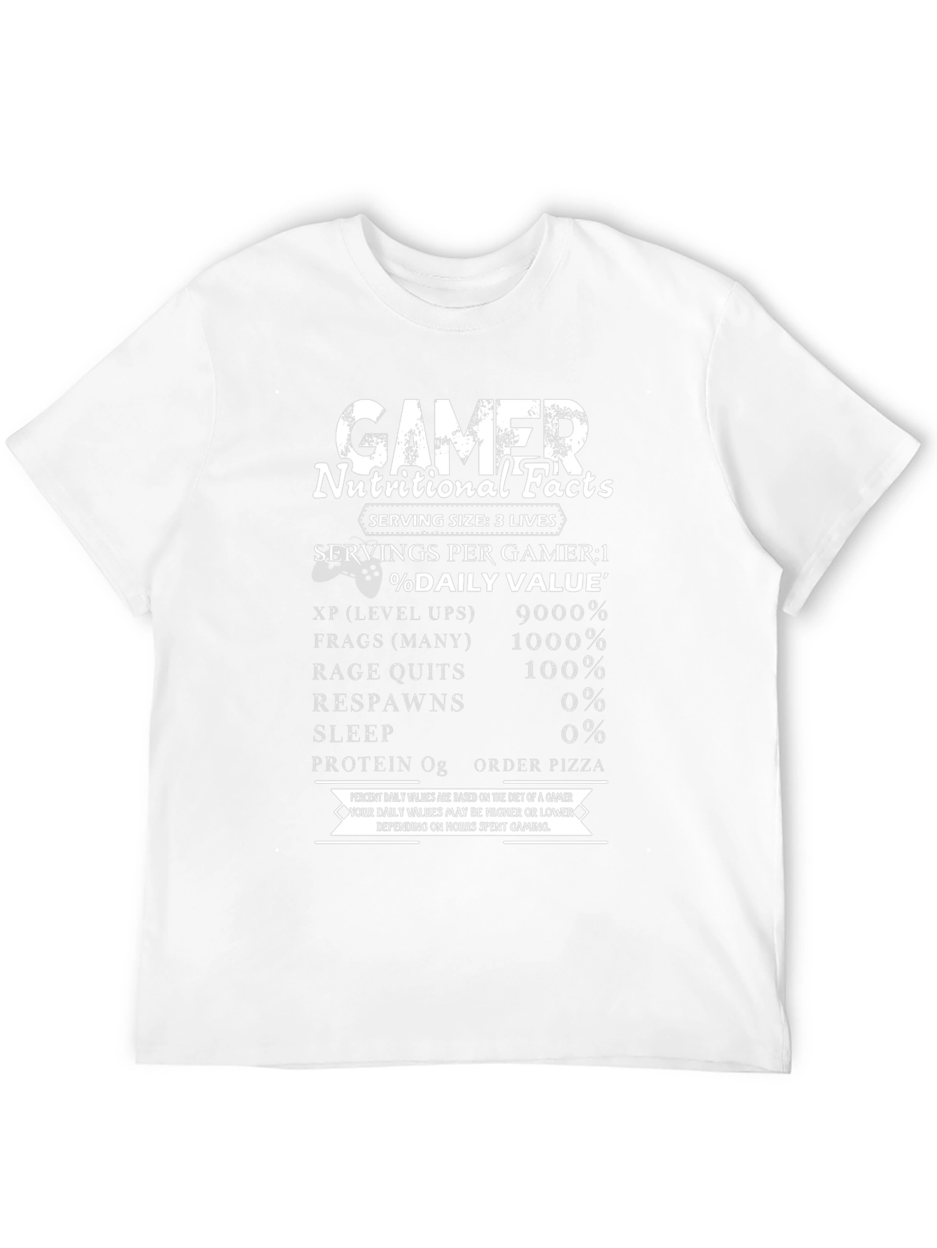 Gamer Nutritional Facts Novelty T-Shirt