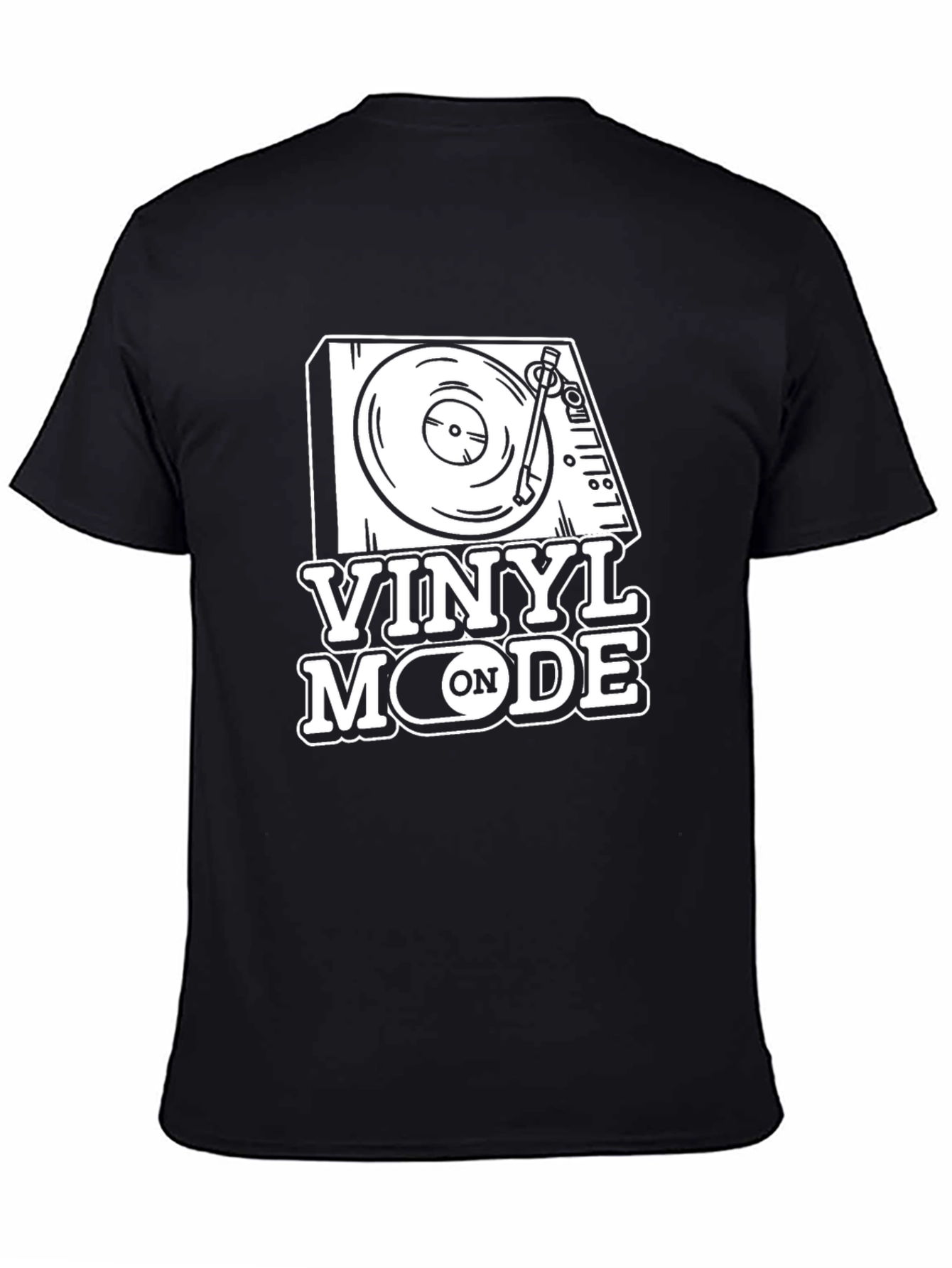 Vinyl Mode On Black Graphic T-Shirt