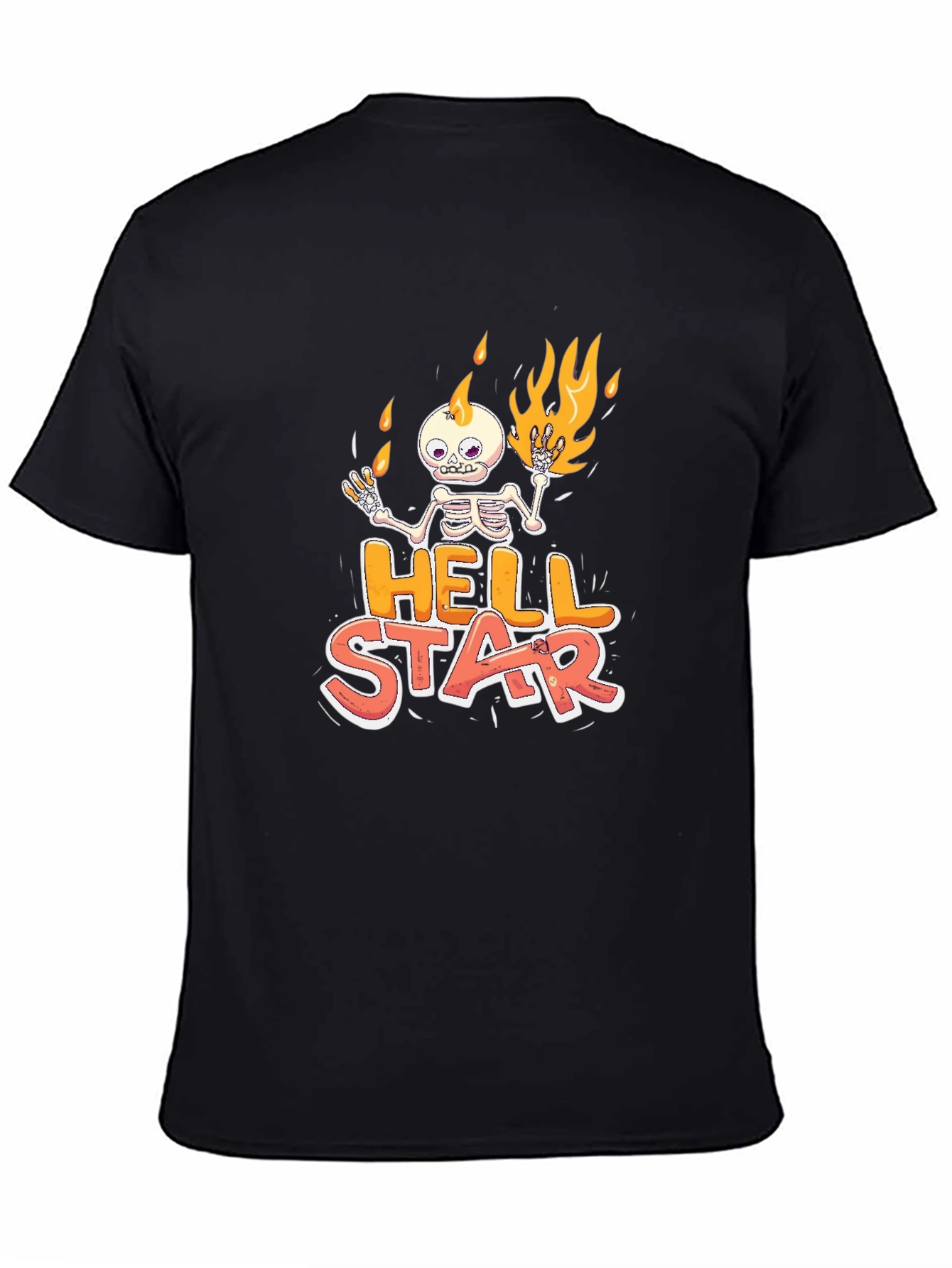 Hell Star Graphic Tee - Skeleton on Fire