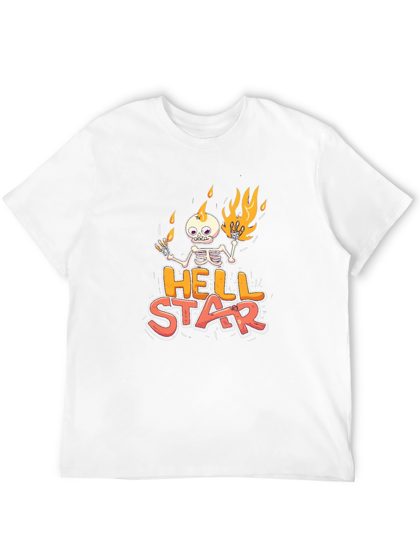 Hell Star Graphic Tee - Skeleton on Fire