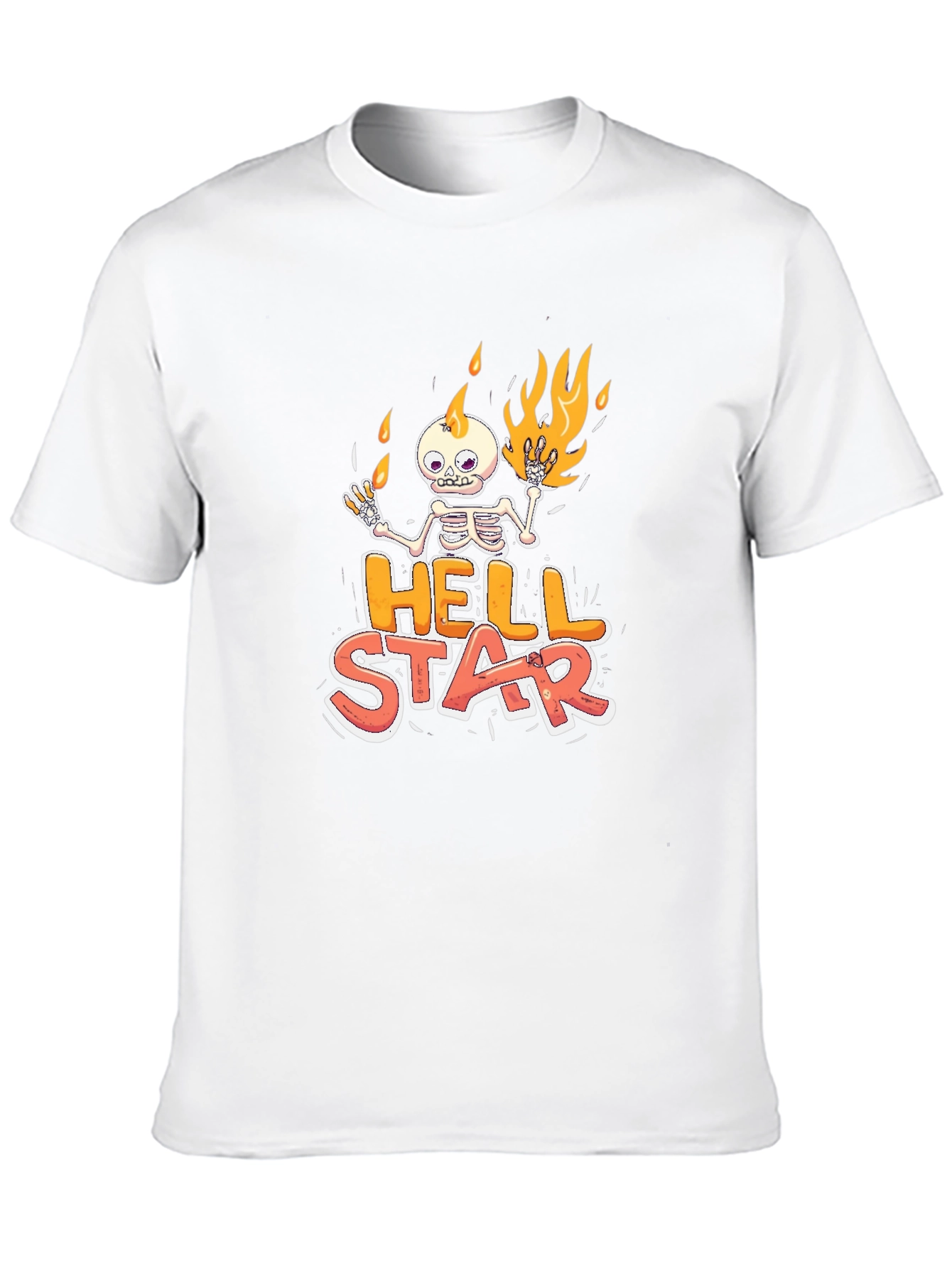 Hell Star Graphic Tee - Skeleton on Fire