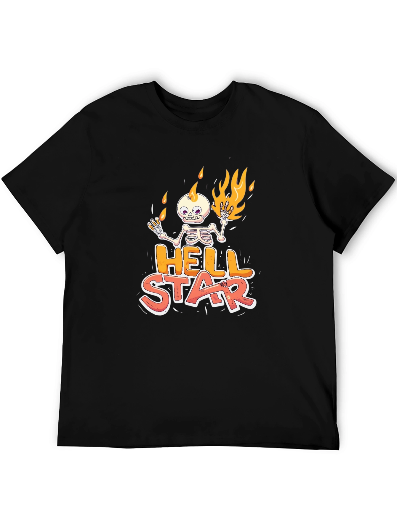 Hell Star Graphic Tee - Skeleton on Fire