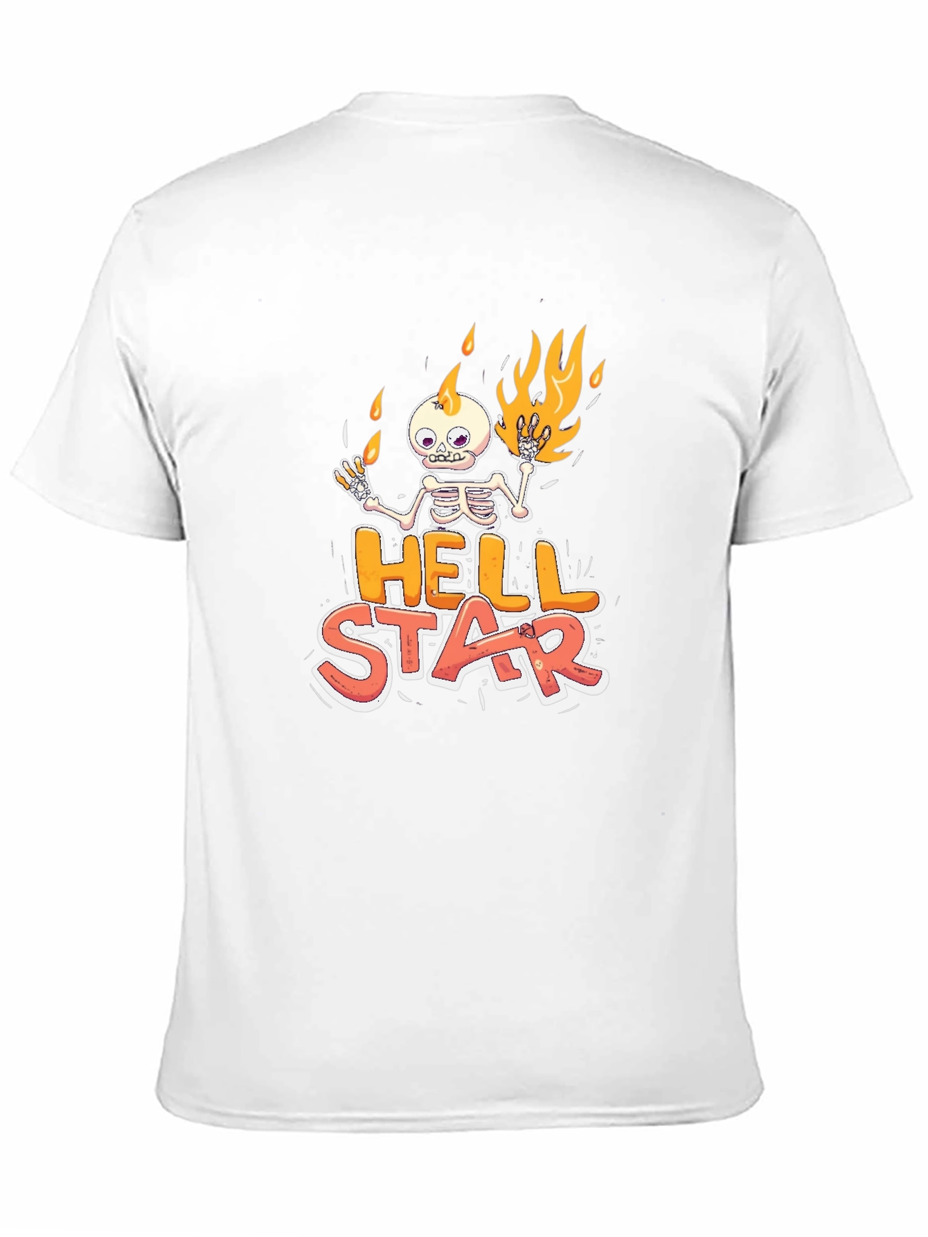 Hell Star Graphic Tee - Skeleton on Fire