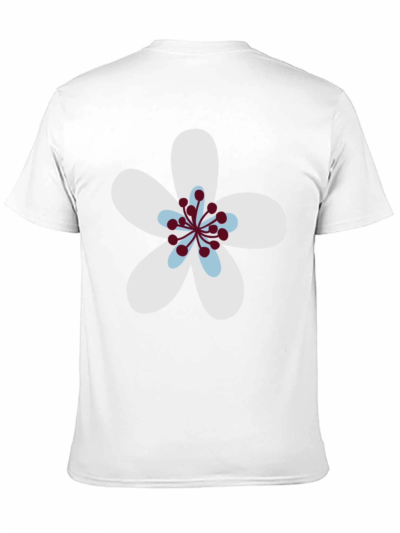 Black T-Shirt with Flower Graphic