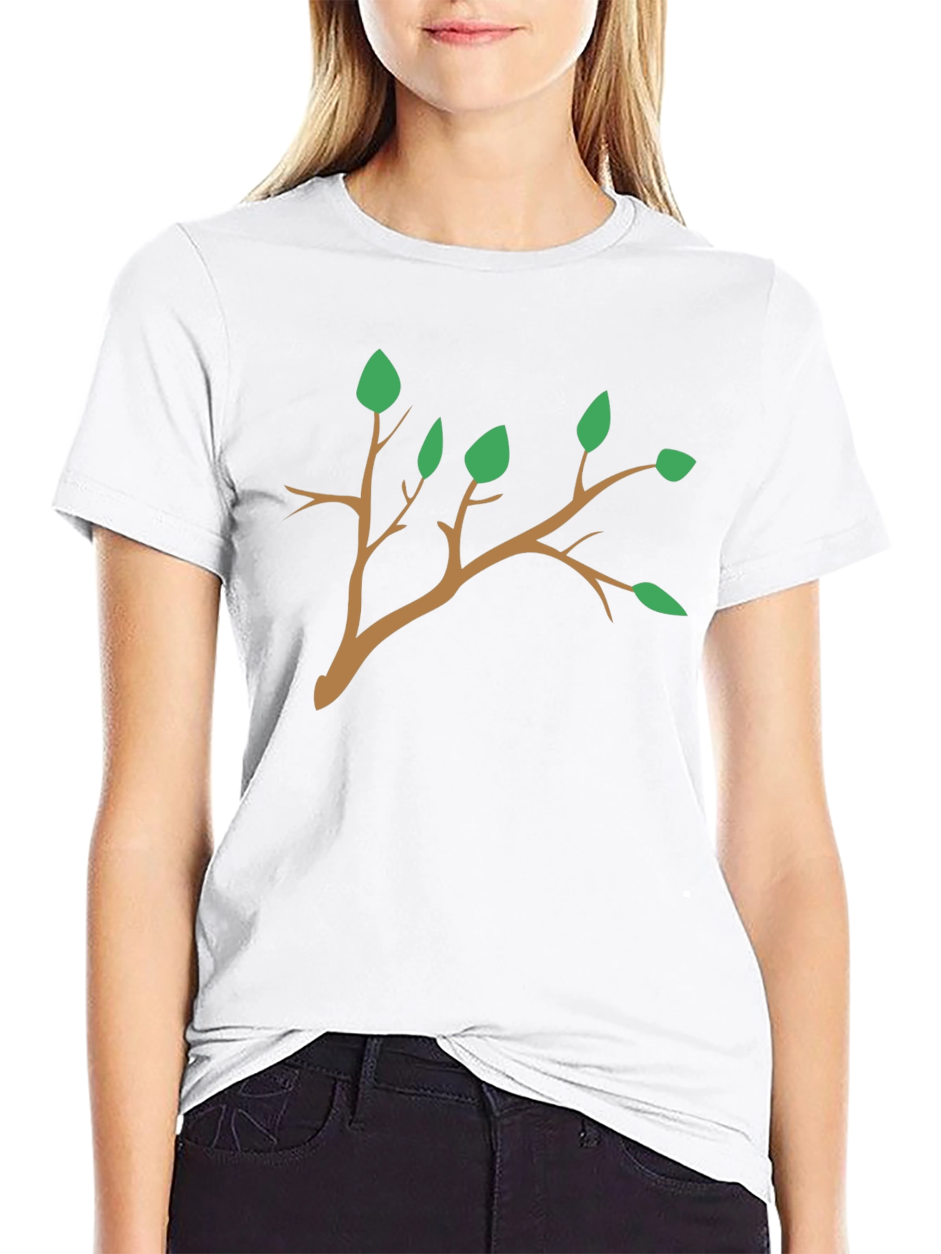 Nature Branch Graphic Tee - Casual Black T-Shirt