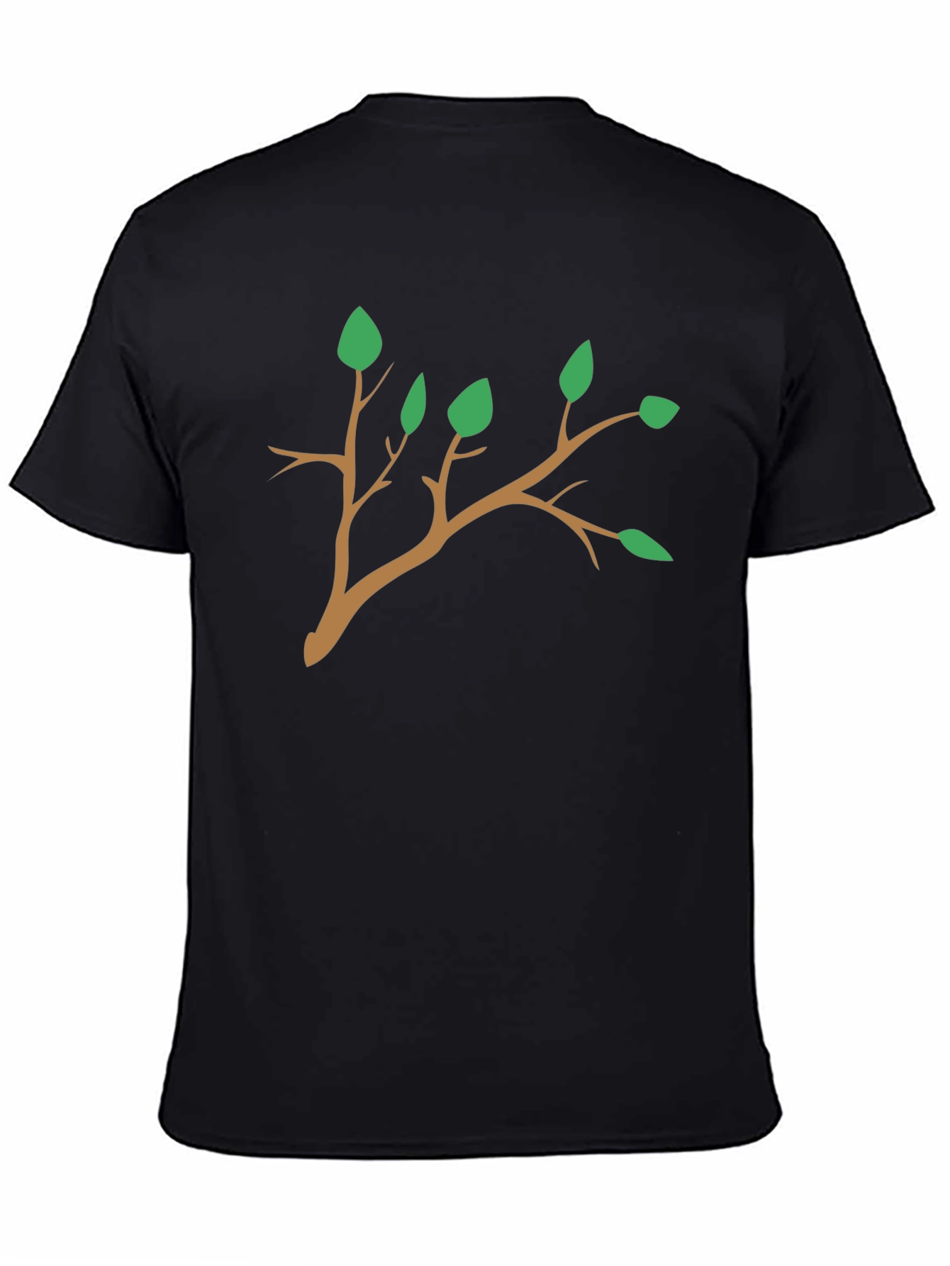 Nature Branch Graphic Tee - Casual Black T-Shirt