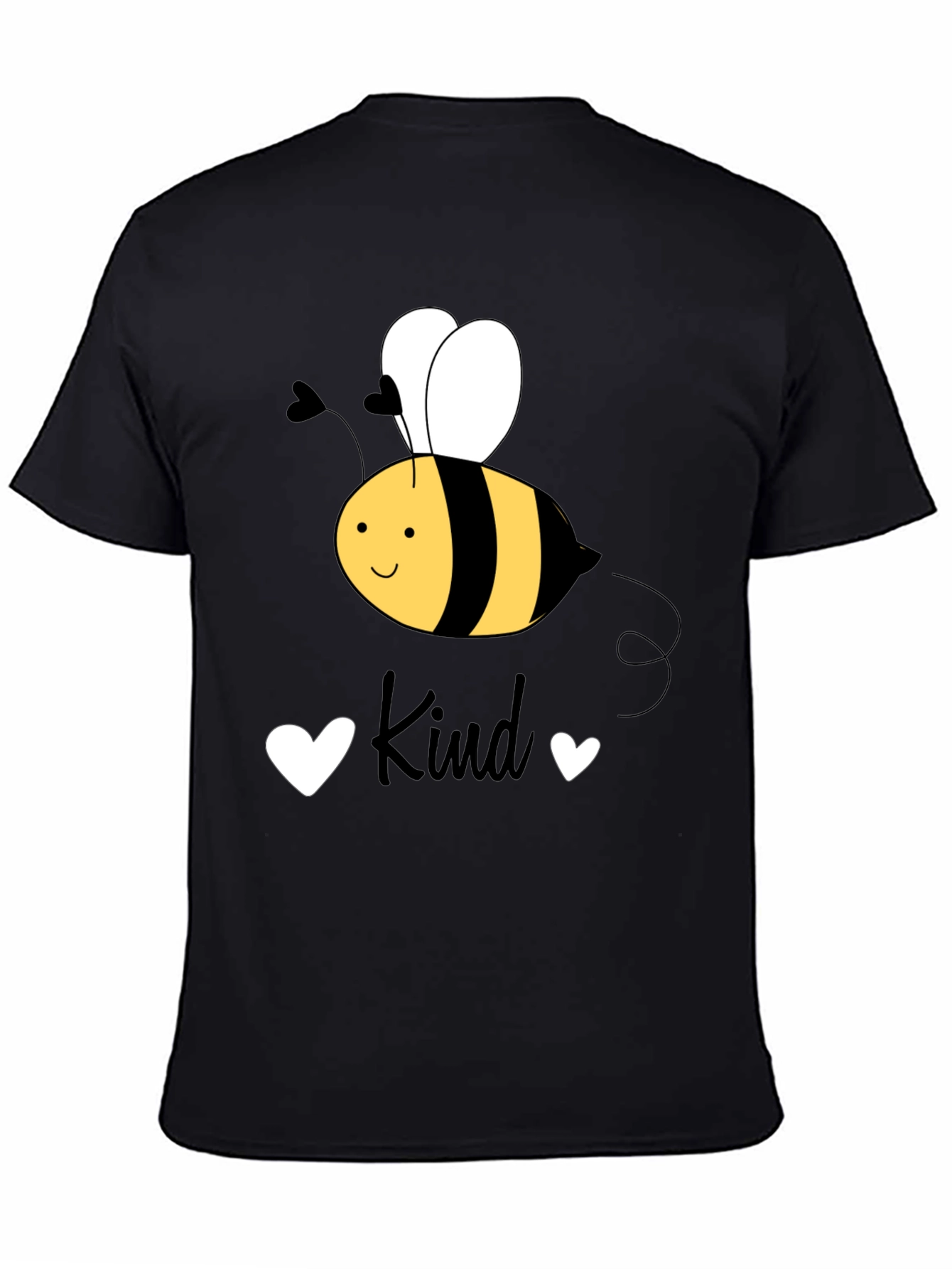 Be Kind Black T-Shirt Cute Bee Graphic