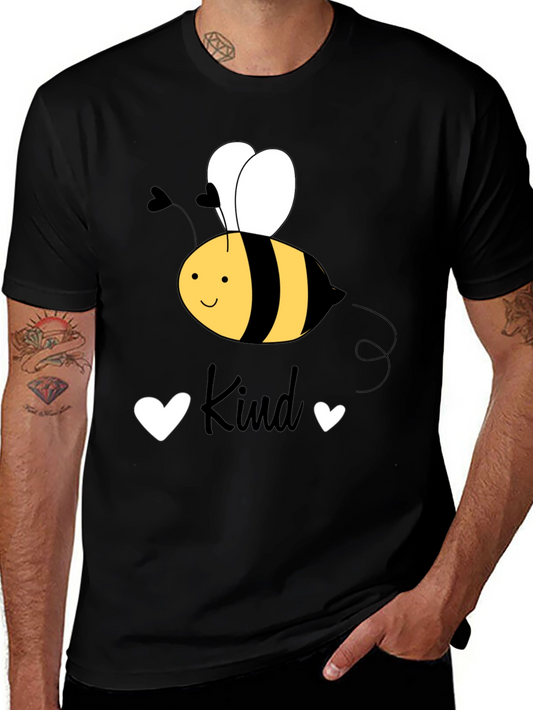 Be Kind Black T-Shirt Cute Bee Graphic