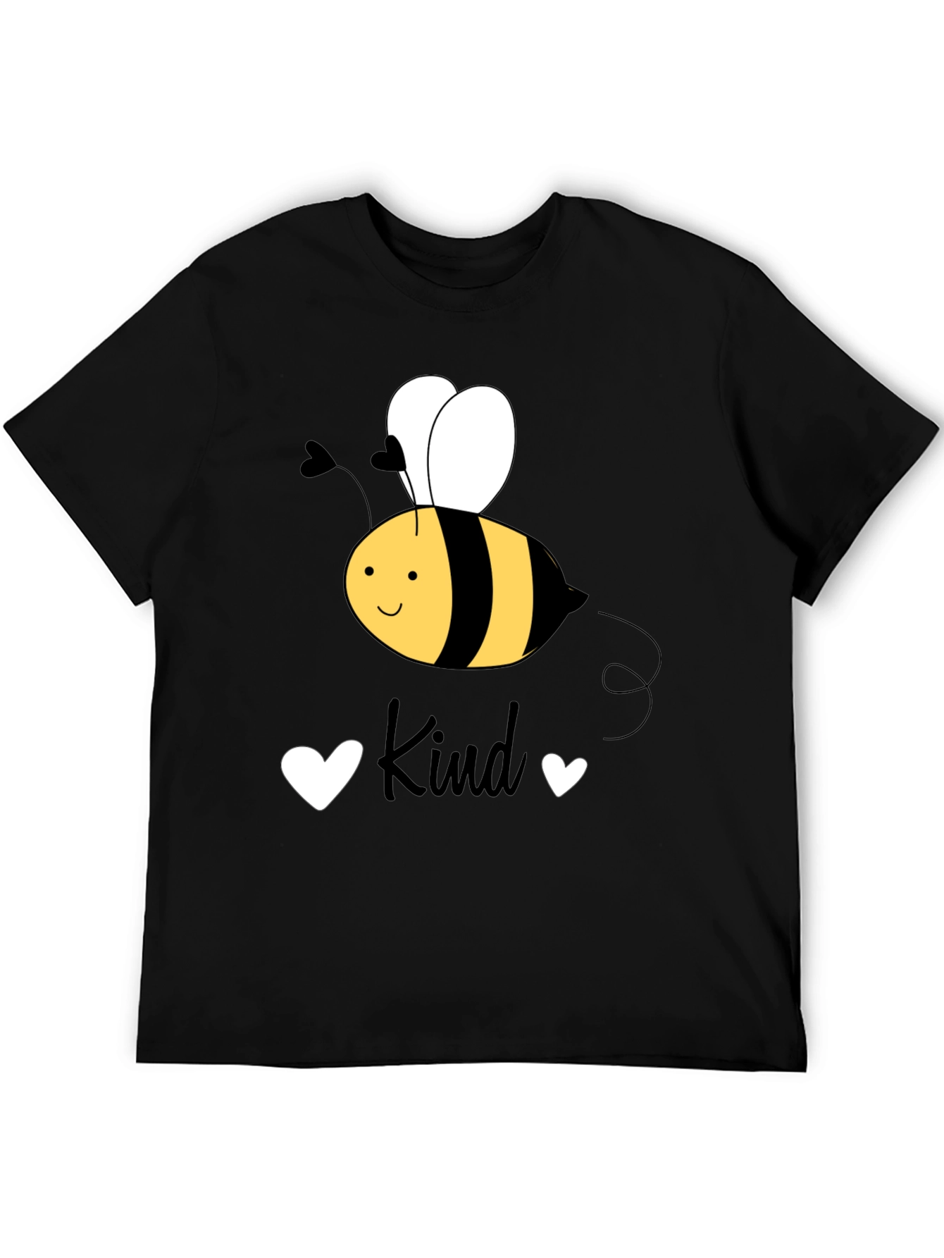 Be Kind Black T-Shirt Cute Bee Graphic