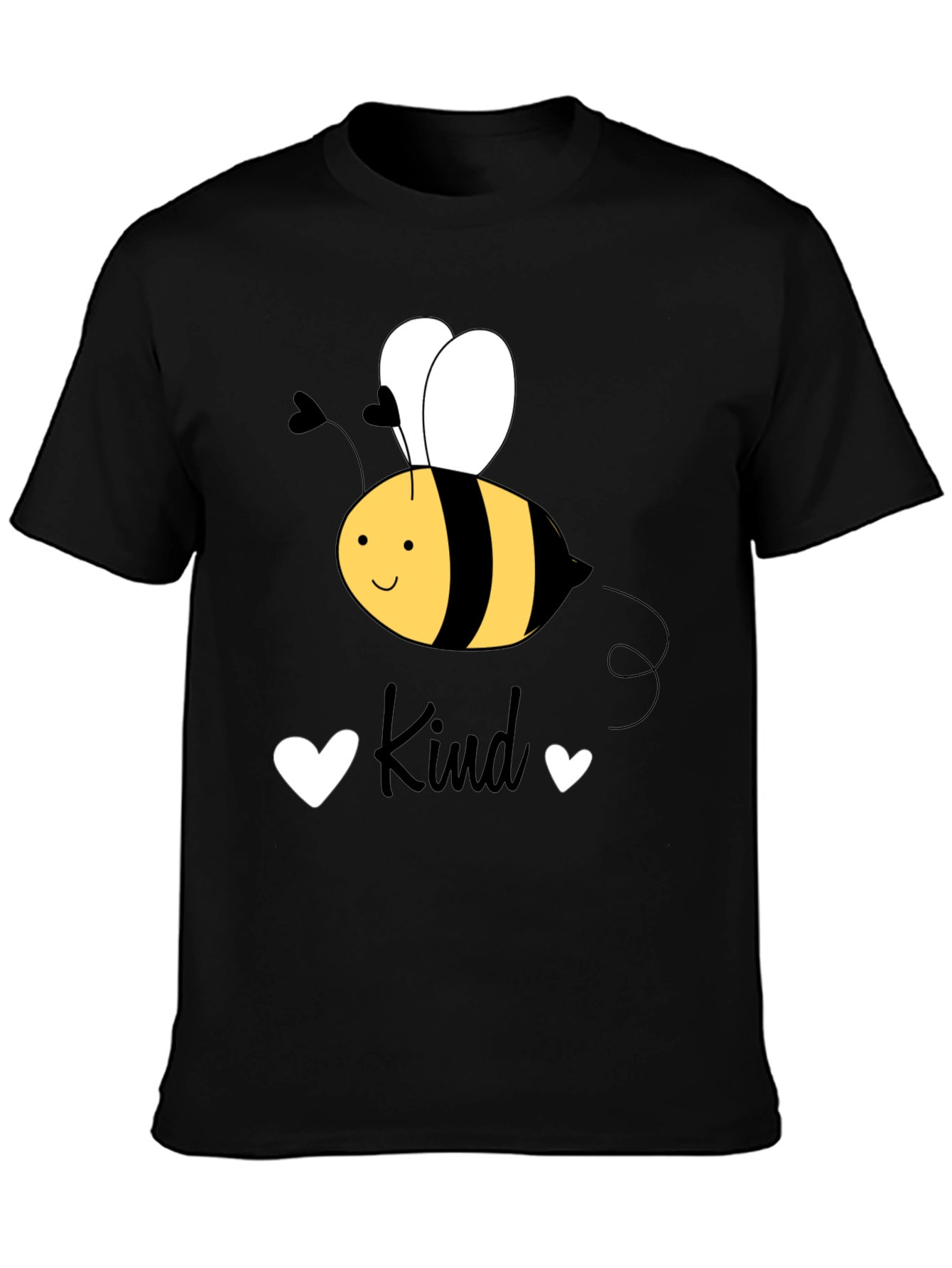 Be Kind Black T-Shirt Cute Bee Graphic