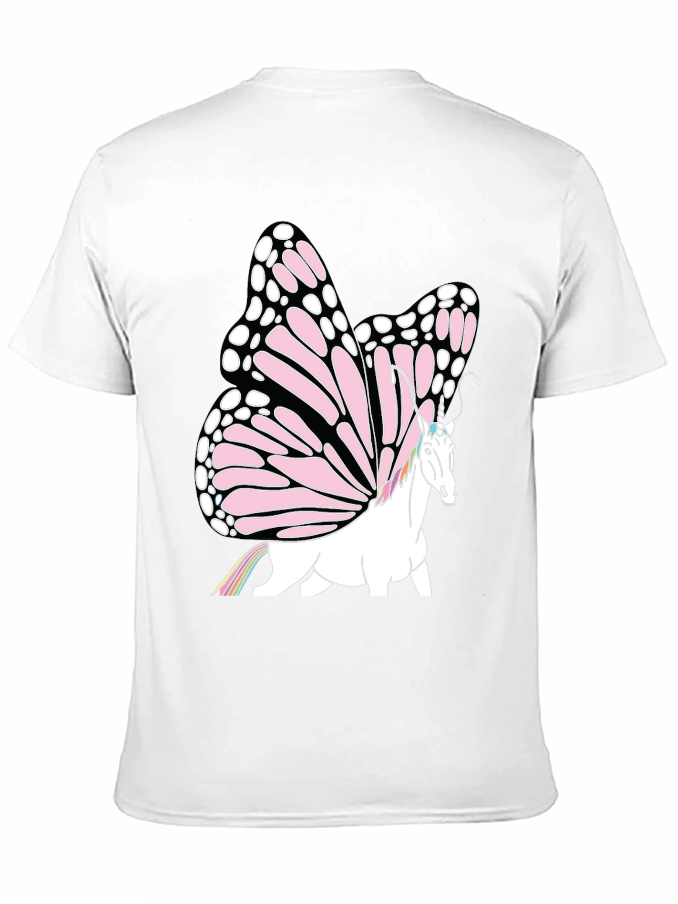Unicorn Butterfly Graphic Tee - Black