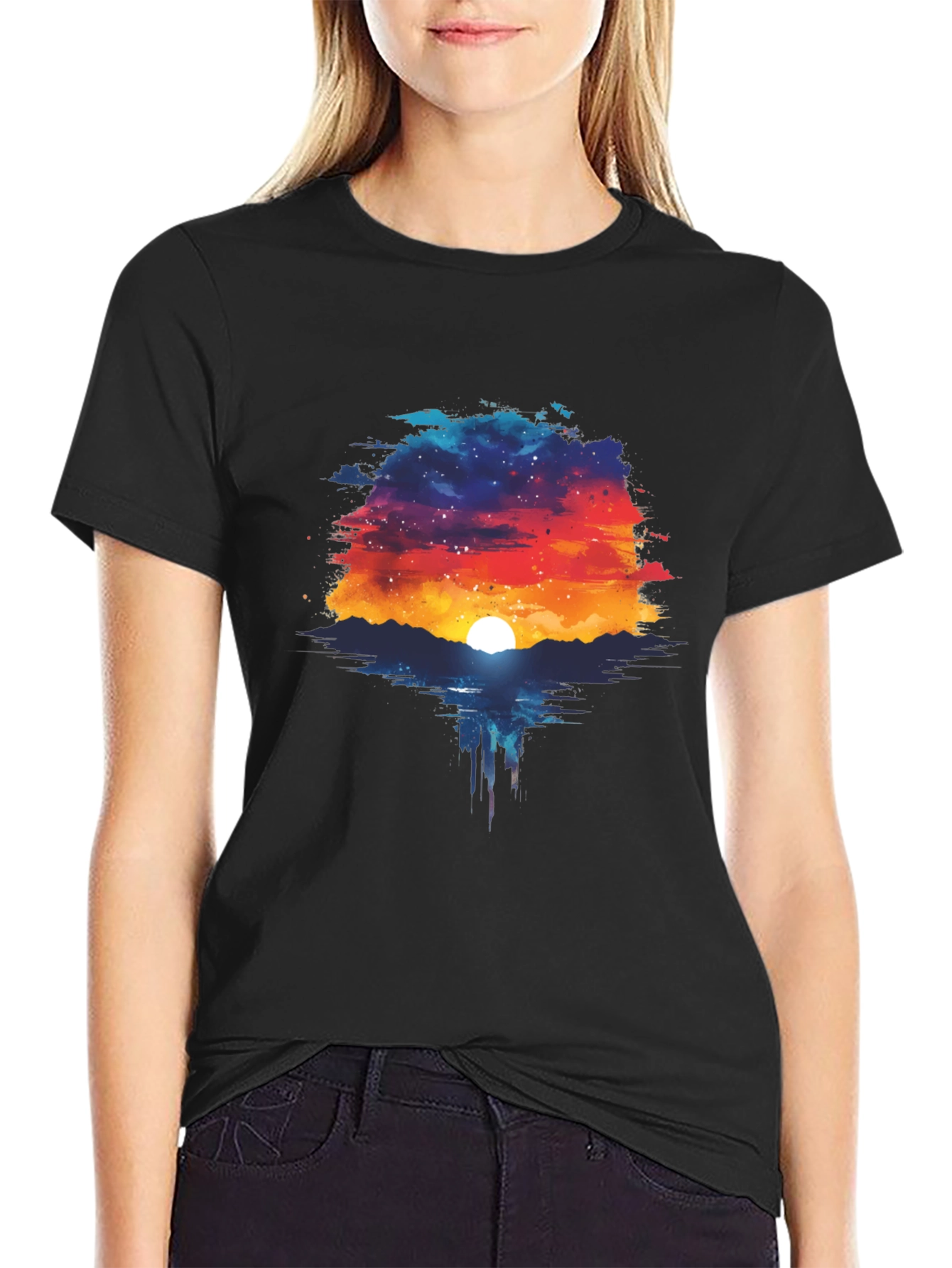 Sunset Galaxy T-Shirt - Unique Graphic Tee