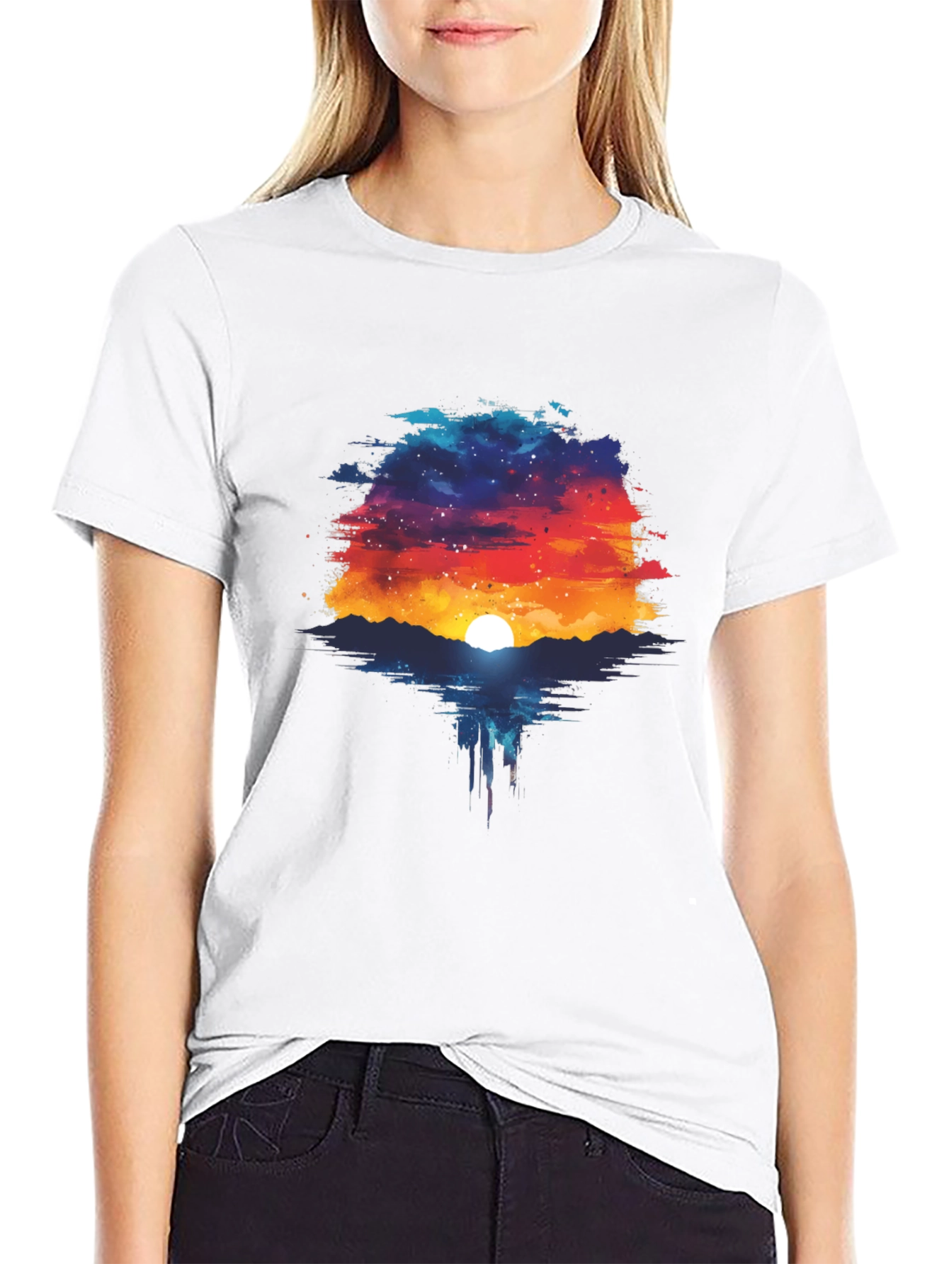 Sunset Galaxy T-Shirt - Unique Graphic Tee