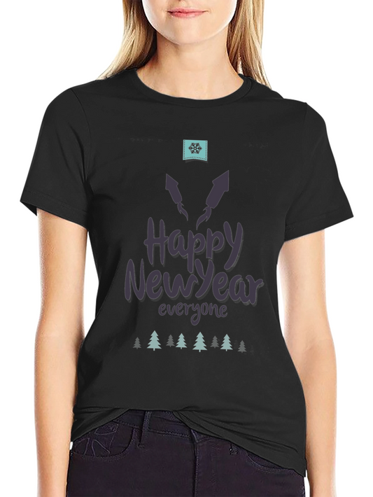 Happy New Year Black T-Shirt