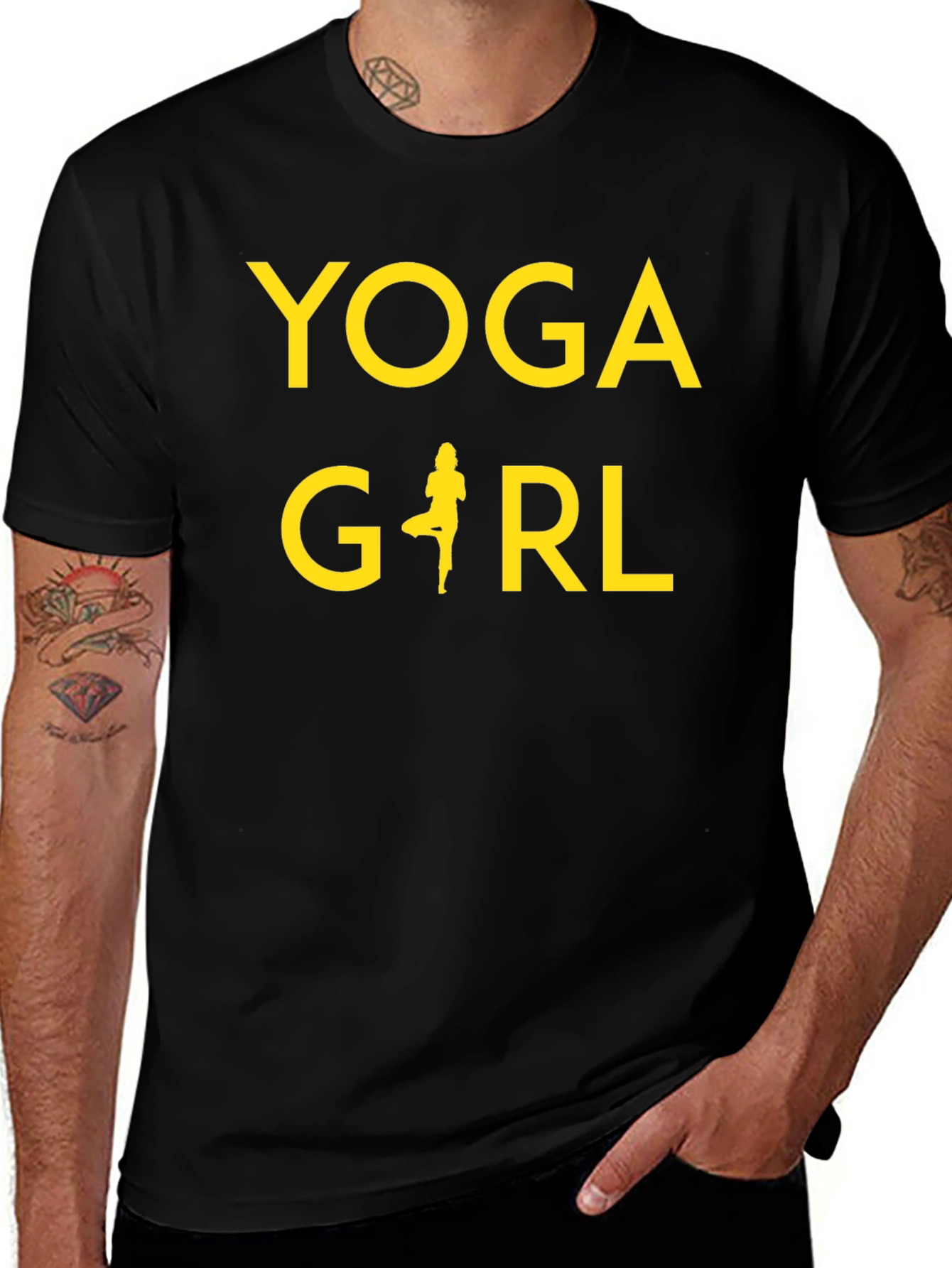 Yoga Girl Black T-Shirt - Fitness Apparel
