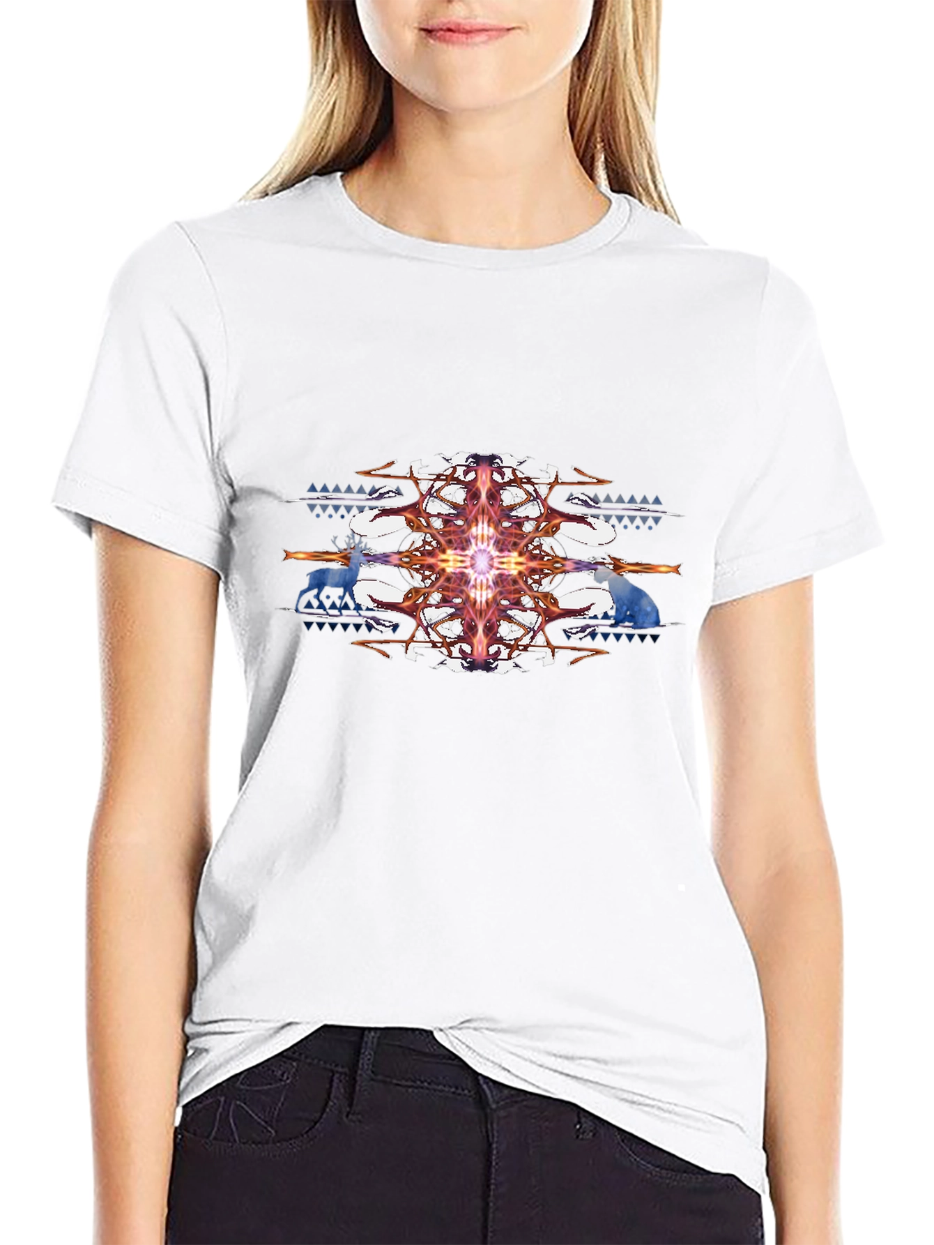 Mystic Deer Graphic T-Shirt - Black