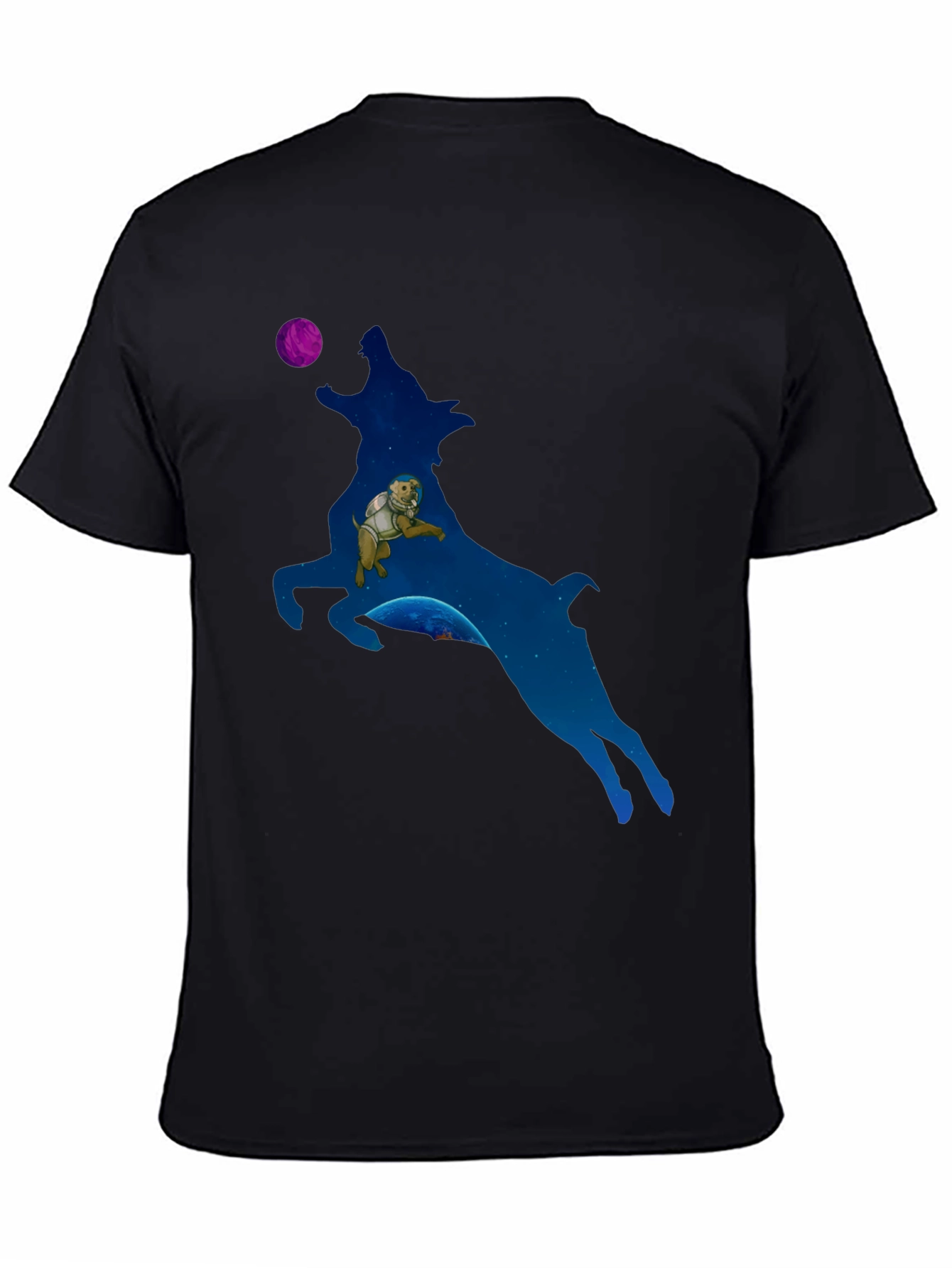 Astronaut Dog in Wolf Galaxy T-Shirt