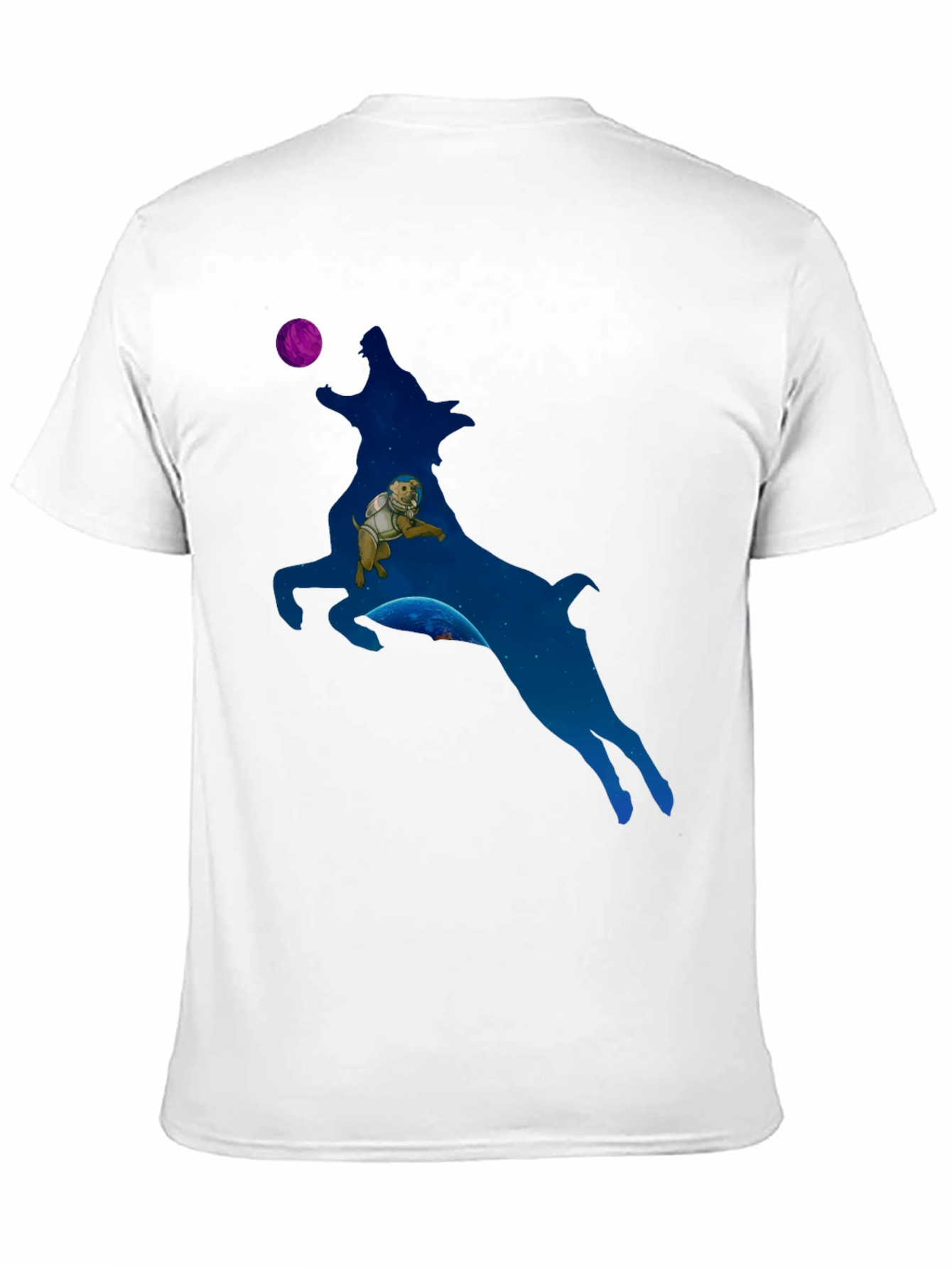 Astronaut Dog in Wolf Galaxy T-Shirt