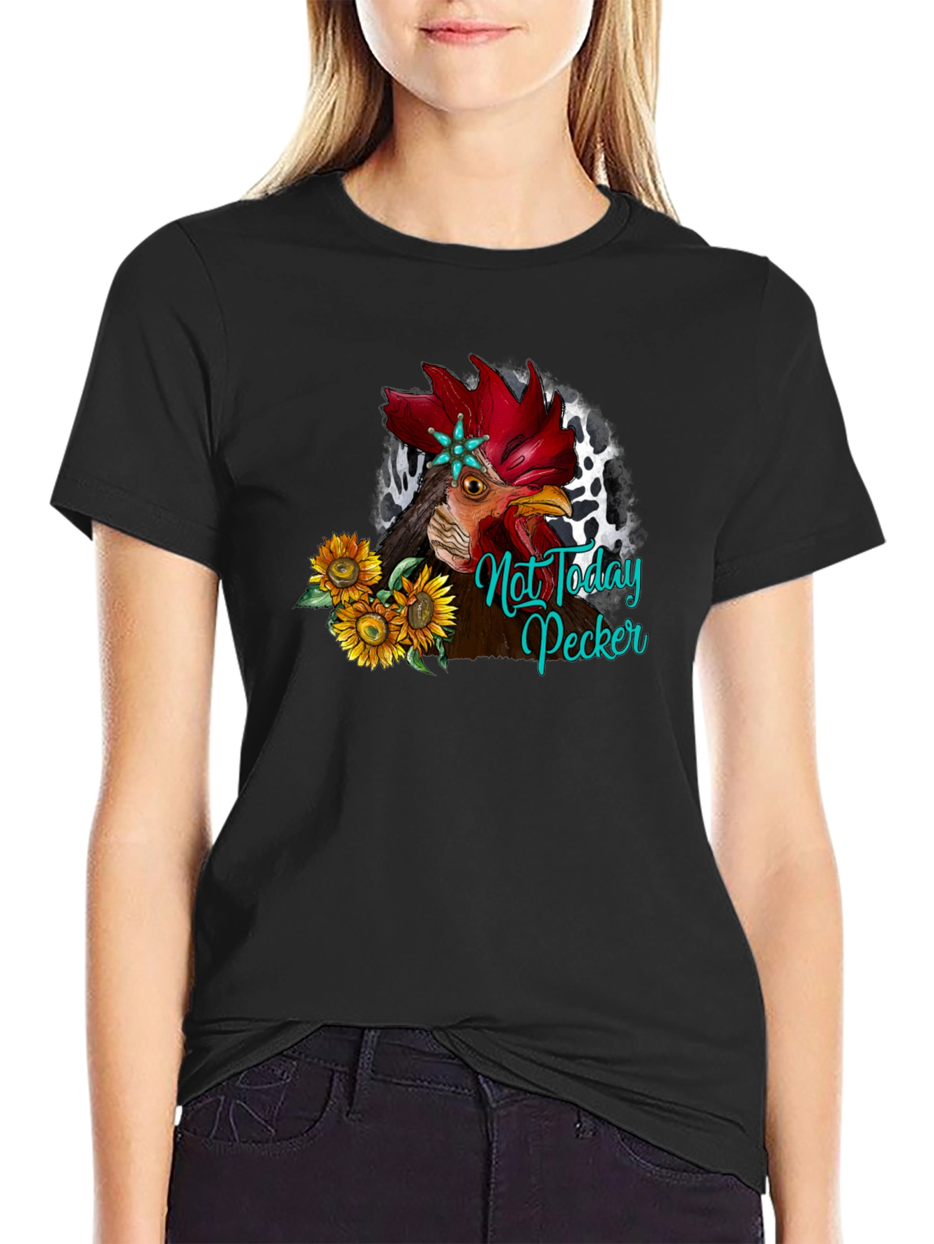 Not Today Pecker Rooster Graphic T-Shirt