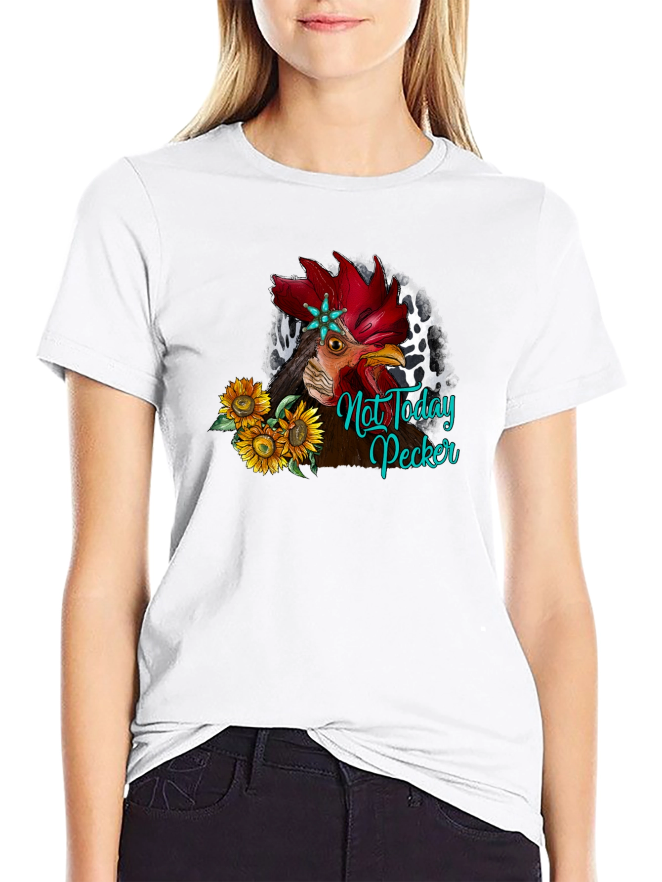 Not Today Pecker Rooster Graphic T-Shirt