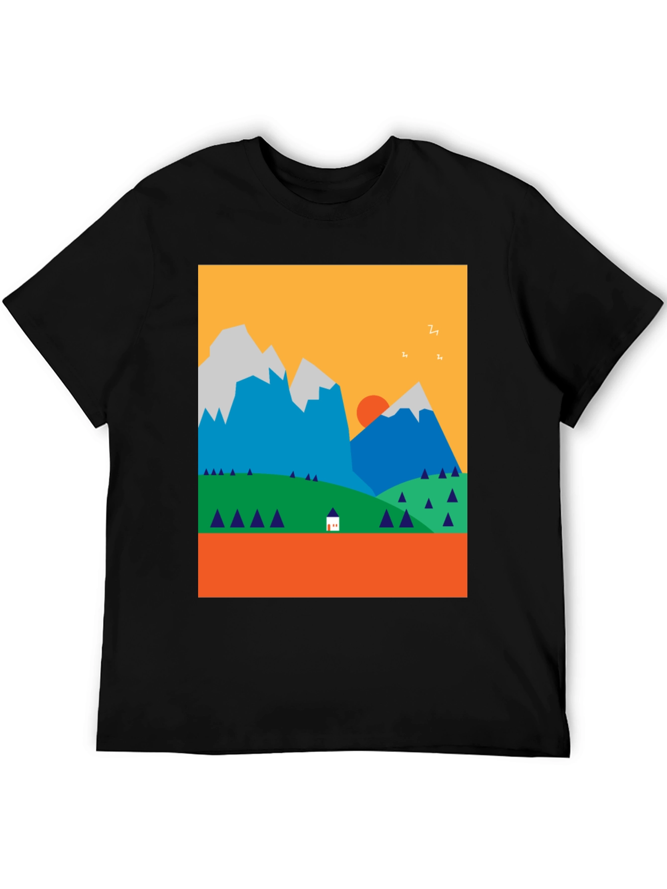 Geometric Mountain Landscape Tee