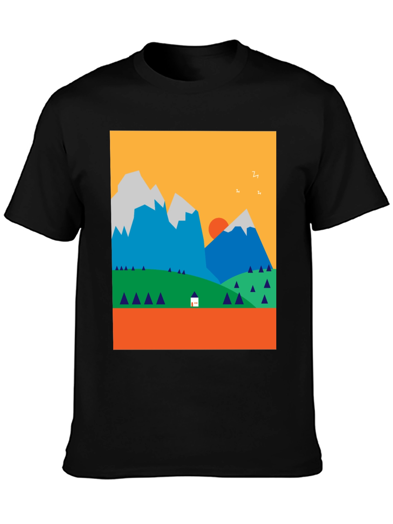 Geometric Mountain Landscape Tee