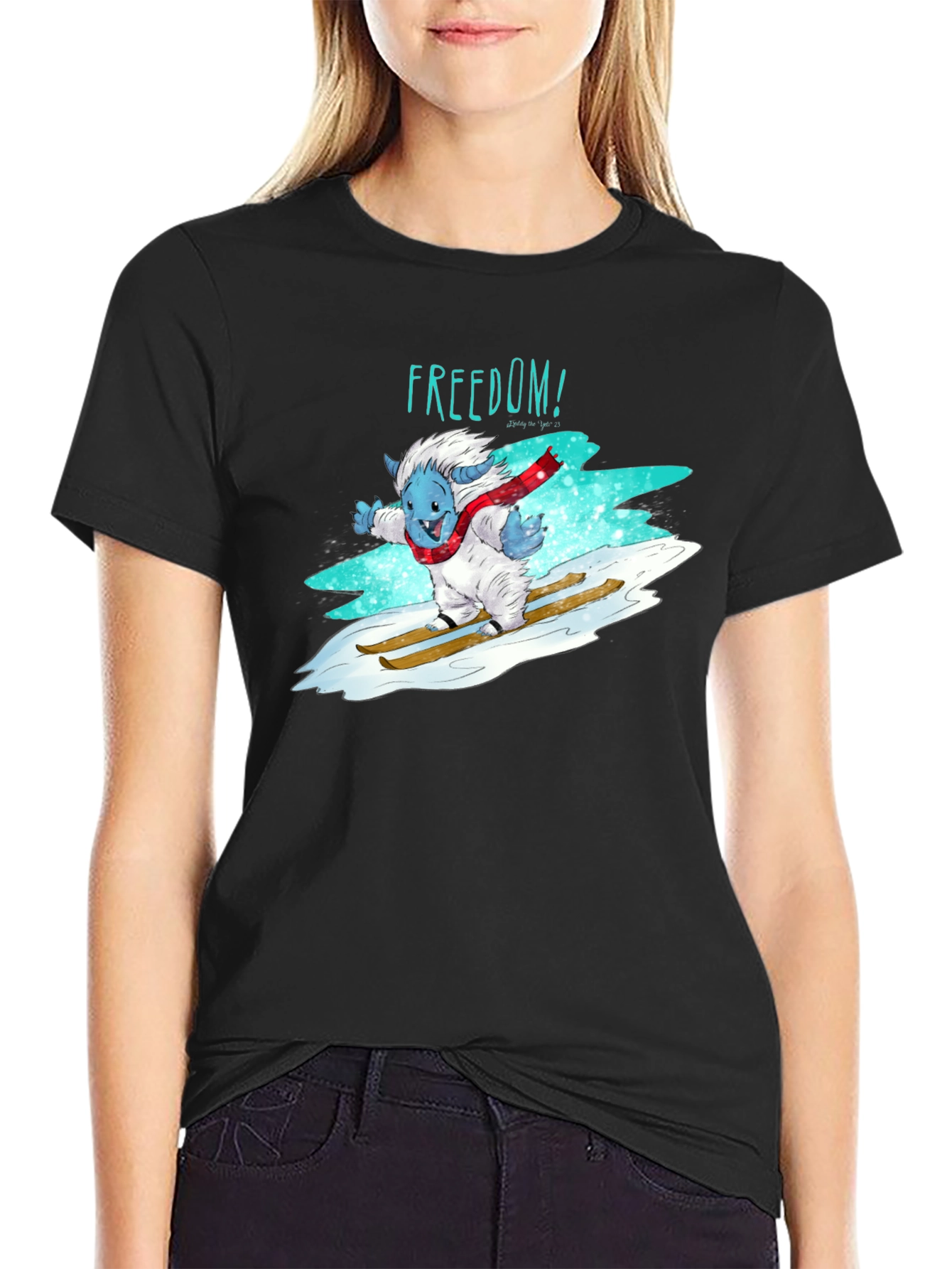 Freedom Skiing Yeti Graphic T-Shirt - Black