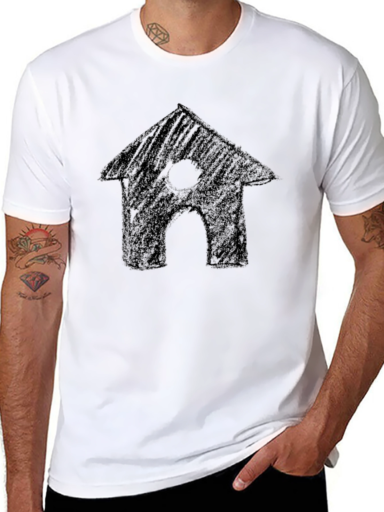 Birdhouse Sketch Graphic Tee - Mens Black Casual Shirt