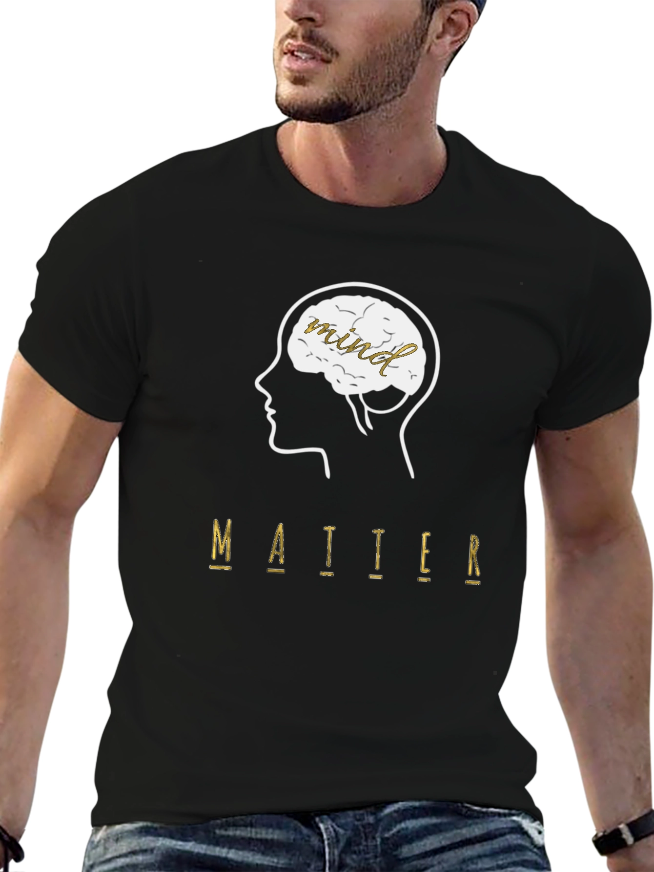 Mind Over Matter Graphic Tee - Black Cotton T-Shirt