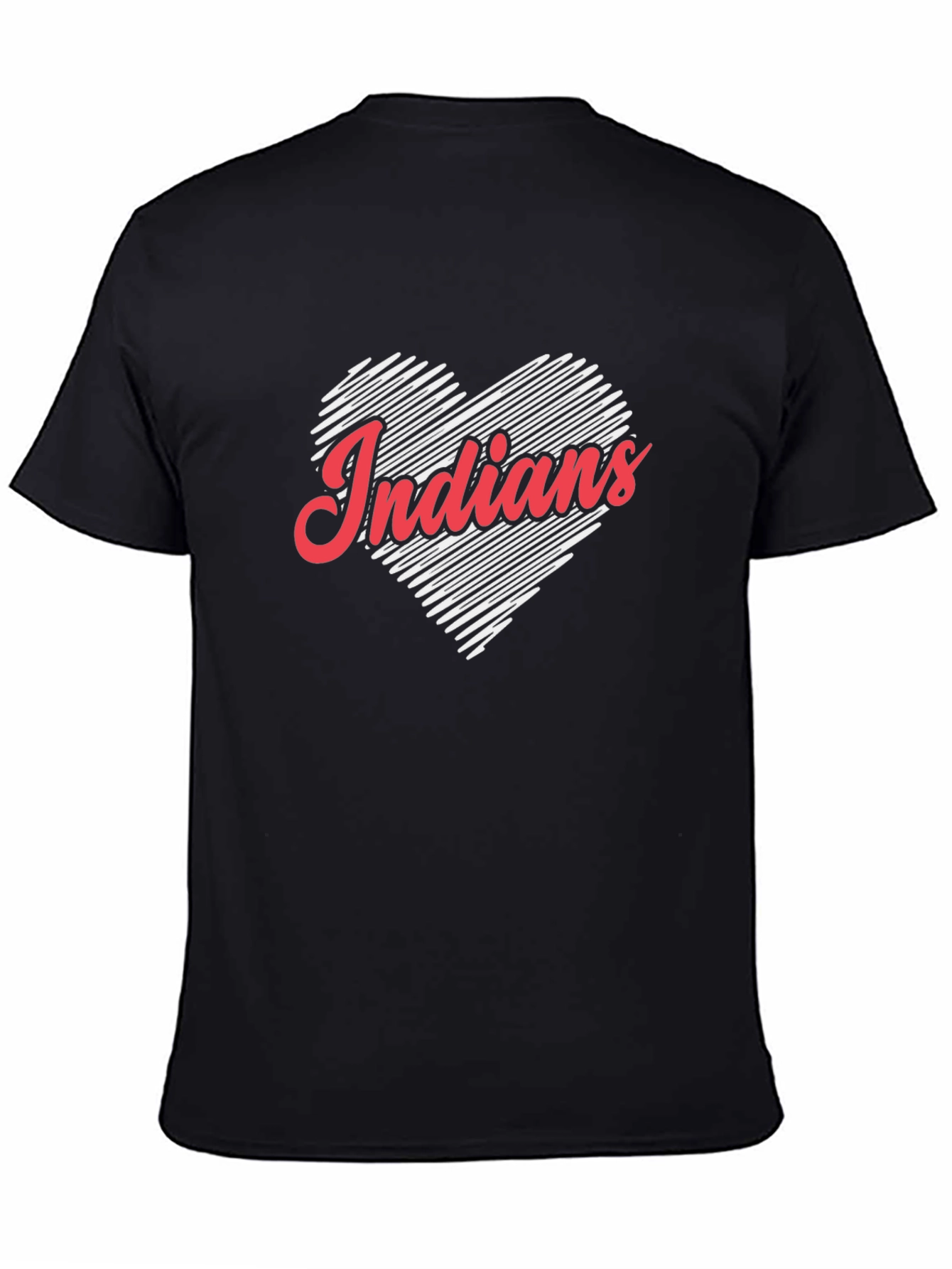 Indians Heart Graphic Black T-Shirt