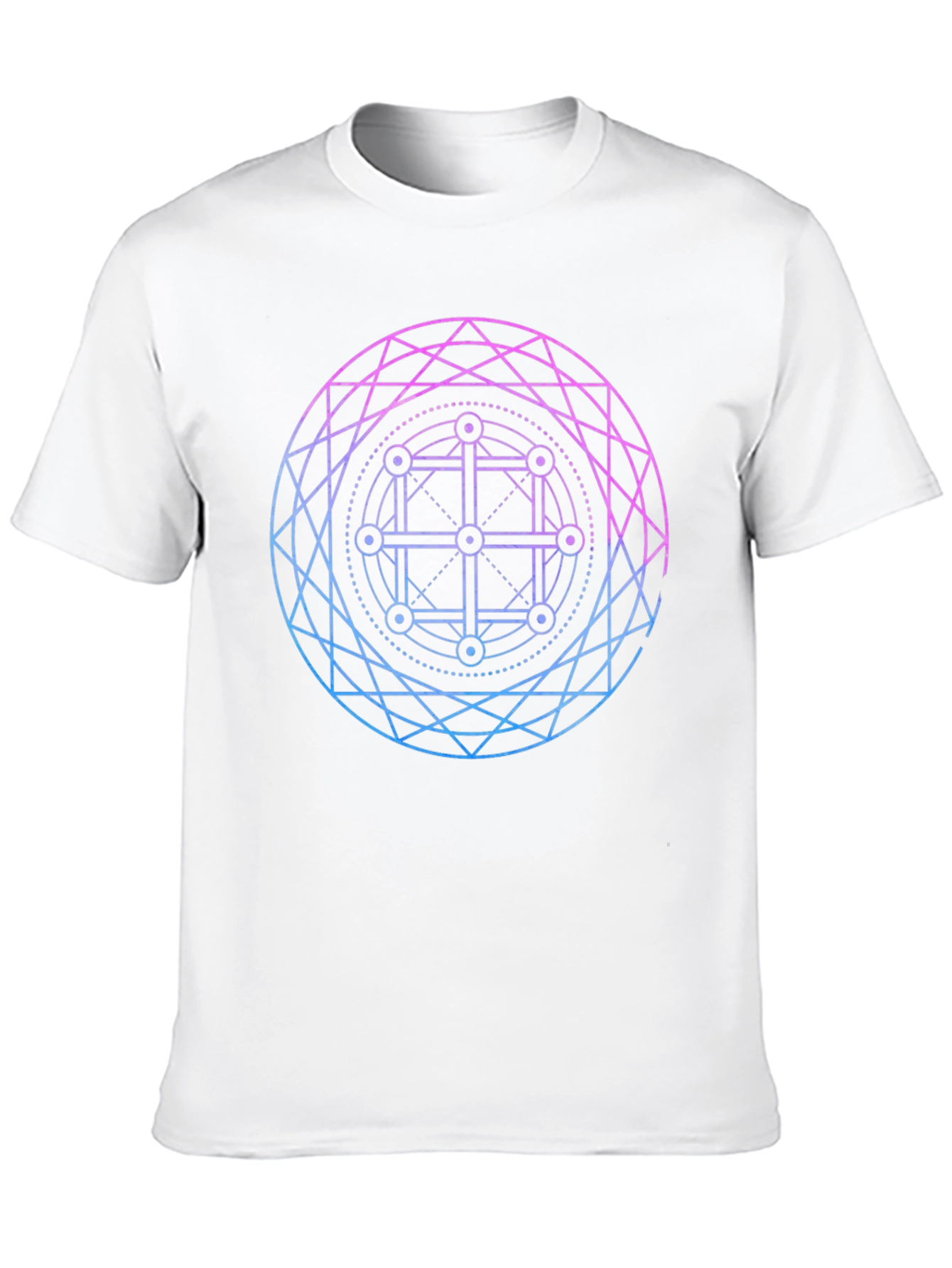 Geometric Circle Graphic Tee - Black Cotton Blend