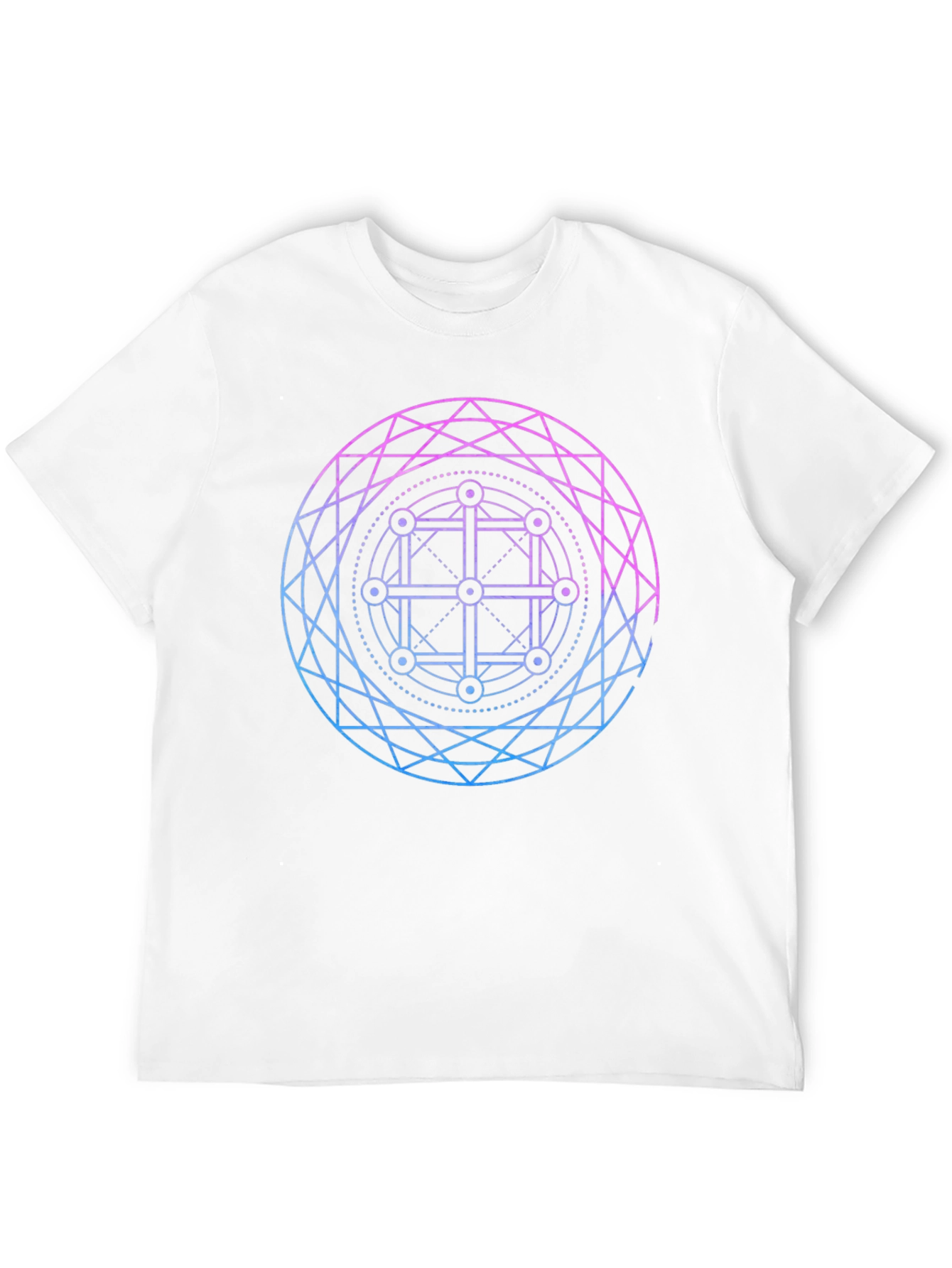 Geometric Circle Graphic Tee - Black Cotton Blend