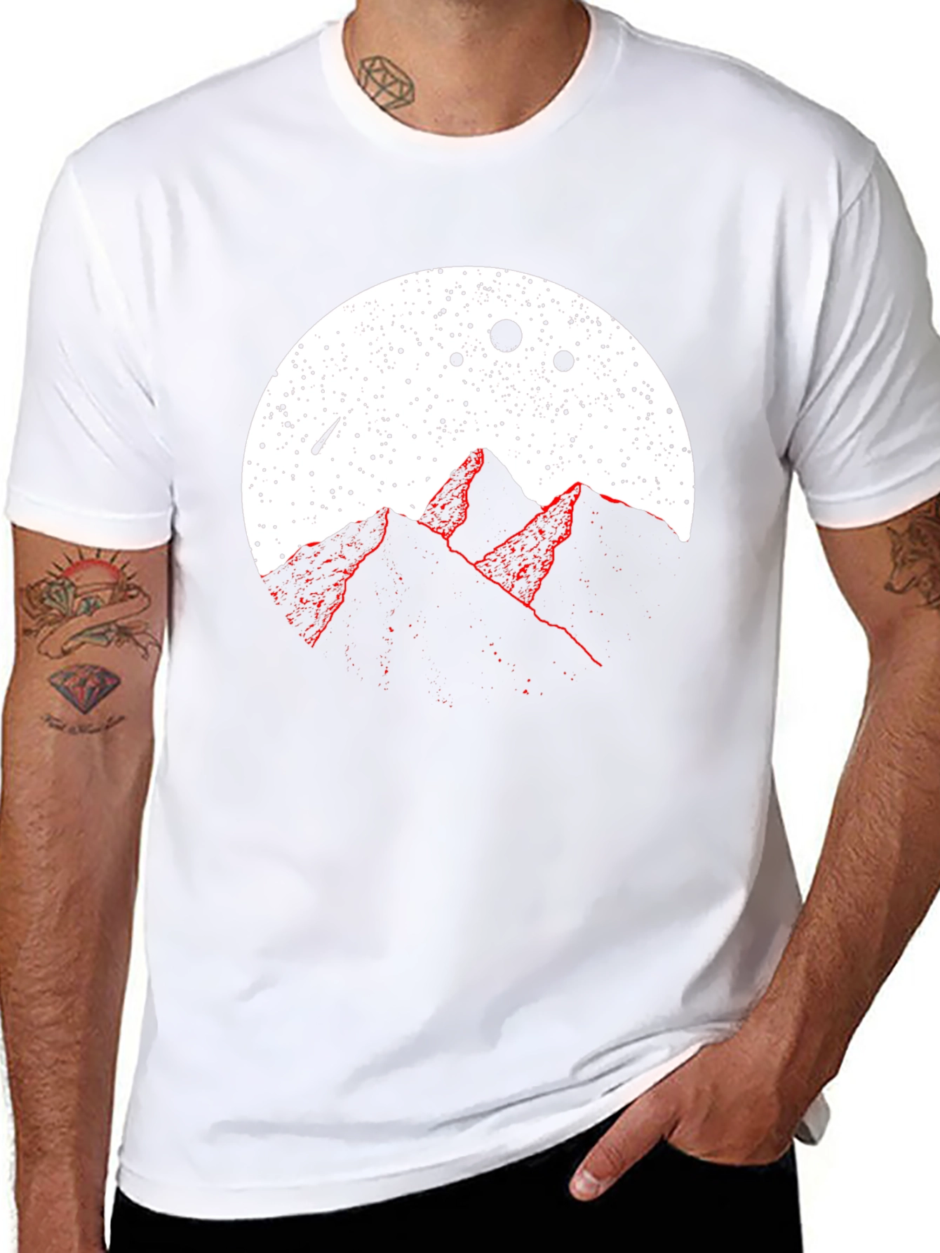Cosmic Mountains Graphic Tee - Black