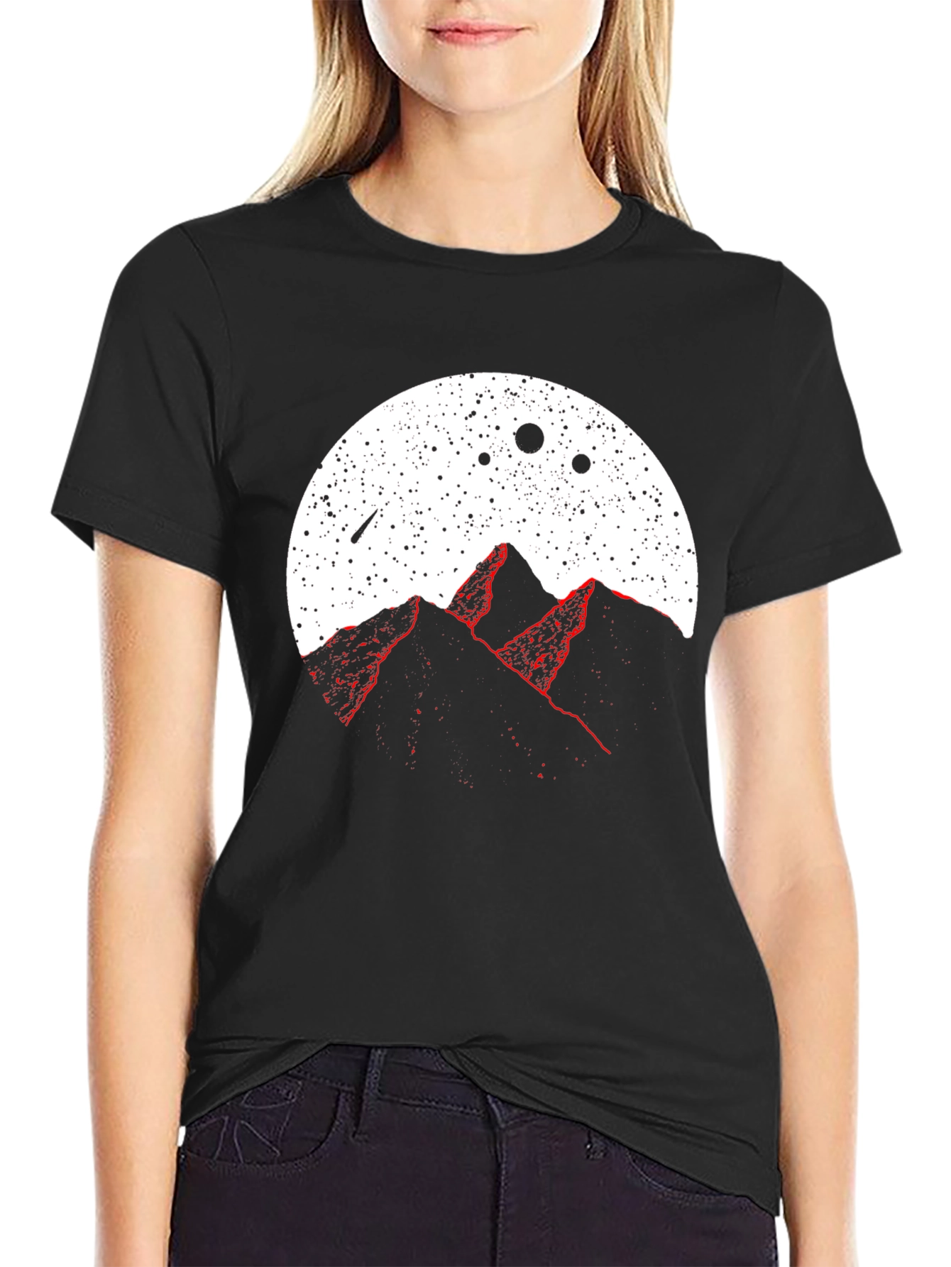 Cosmic Mountains Graphic Tee - Black