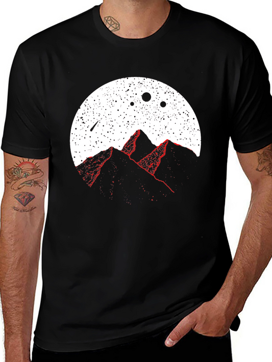 Cosmic Mountains Graphic Tee - Black