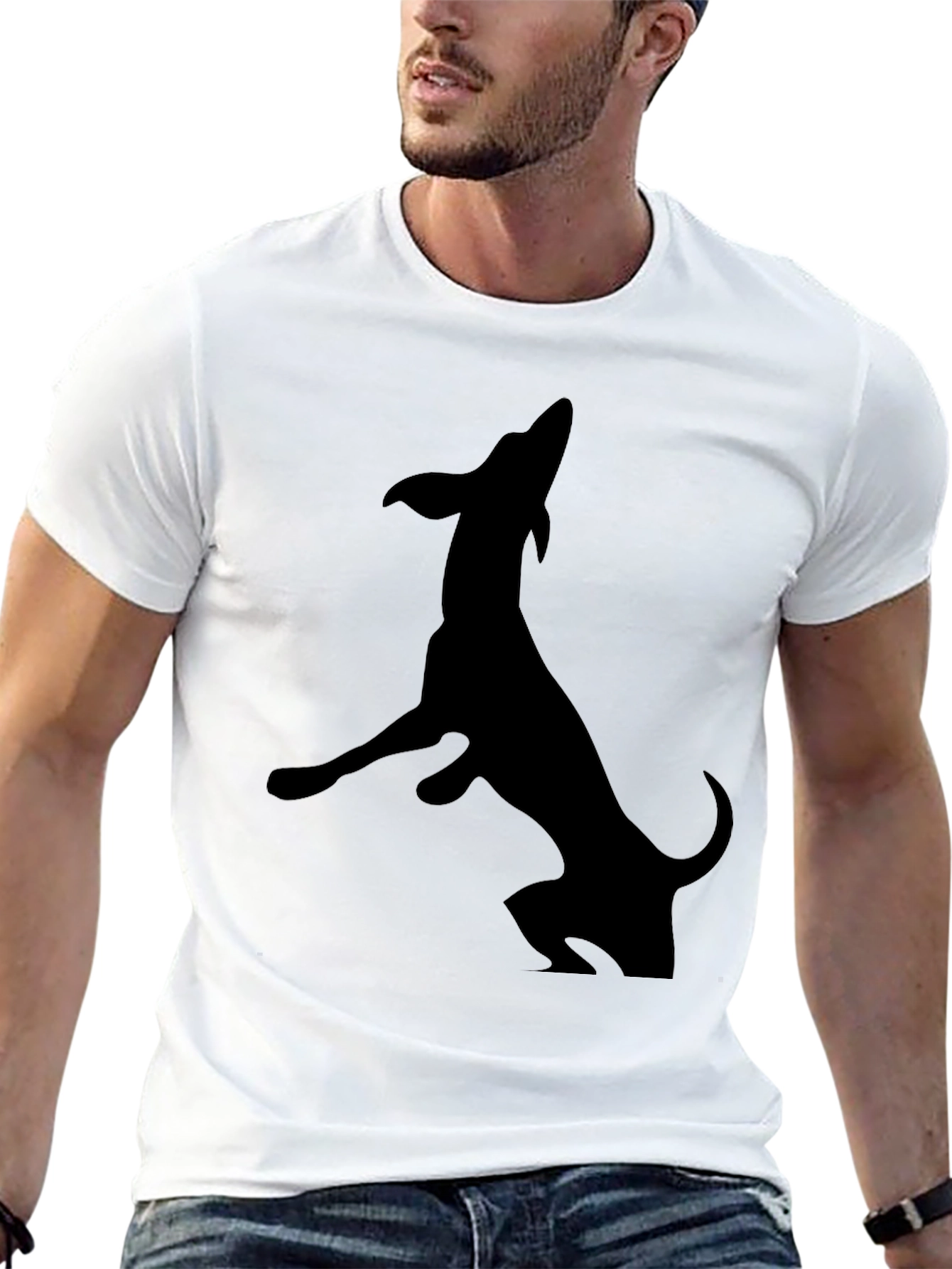 Black Dachshund Silhouette Graphic Tee