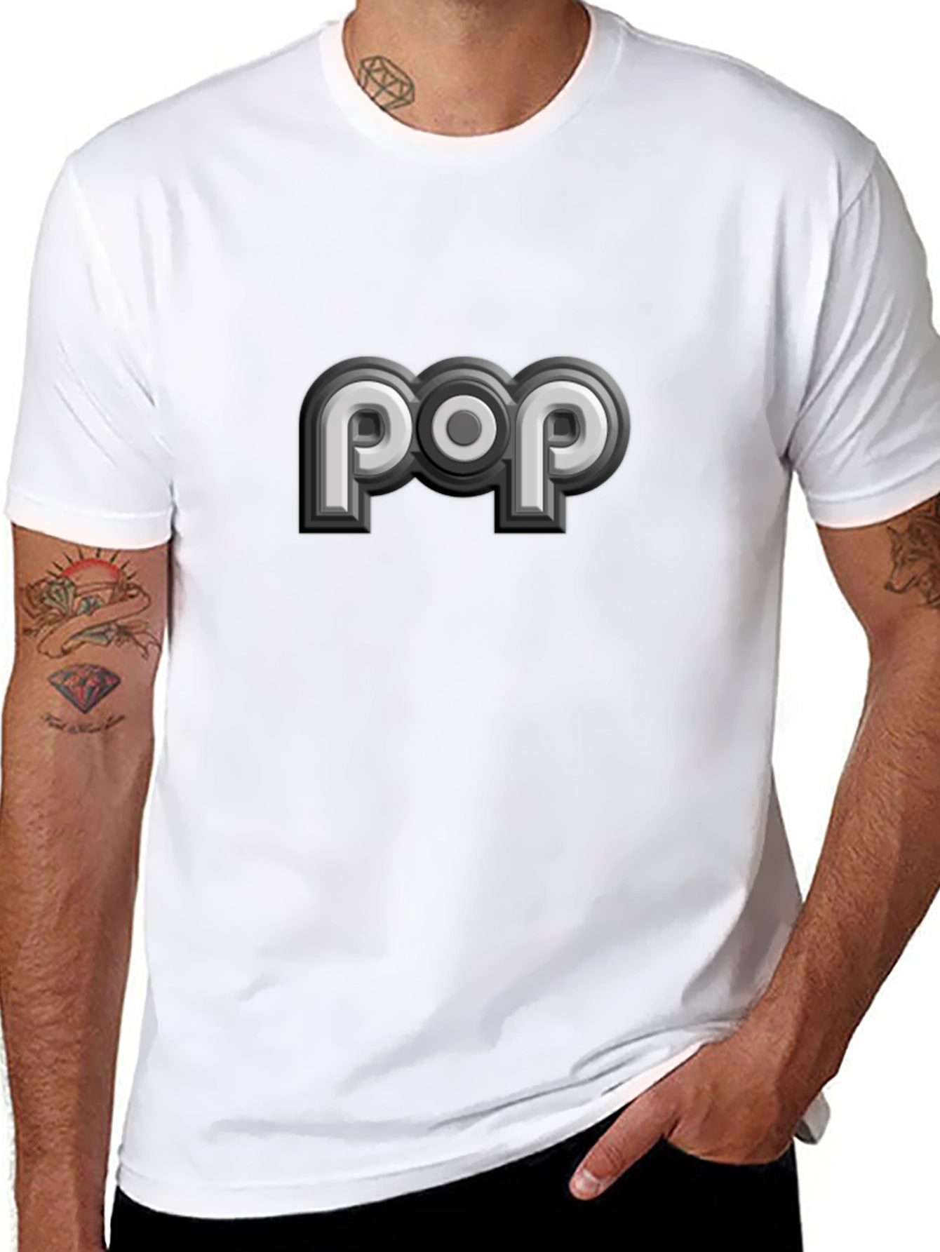 Retro POP Graphic Tee - Stylish Black T-Shirt