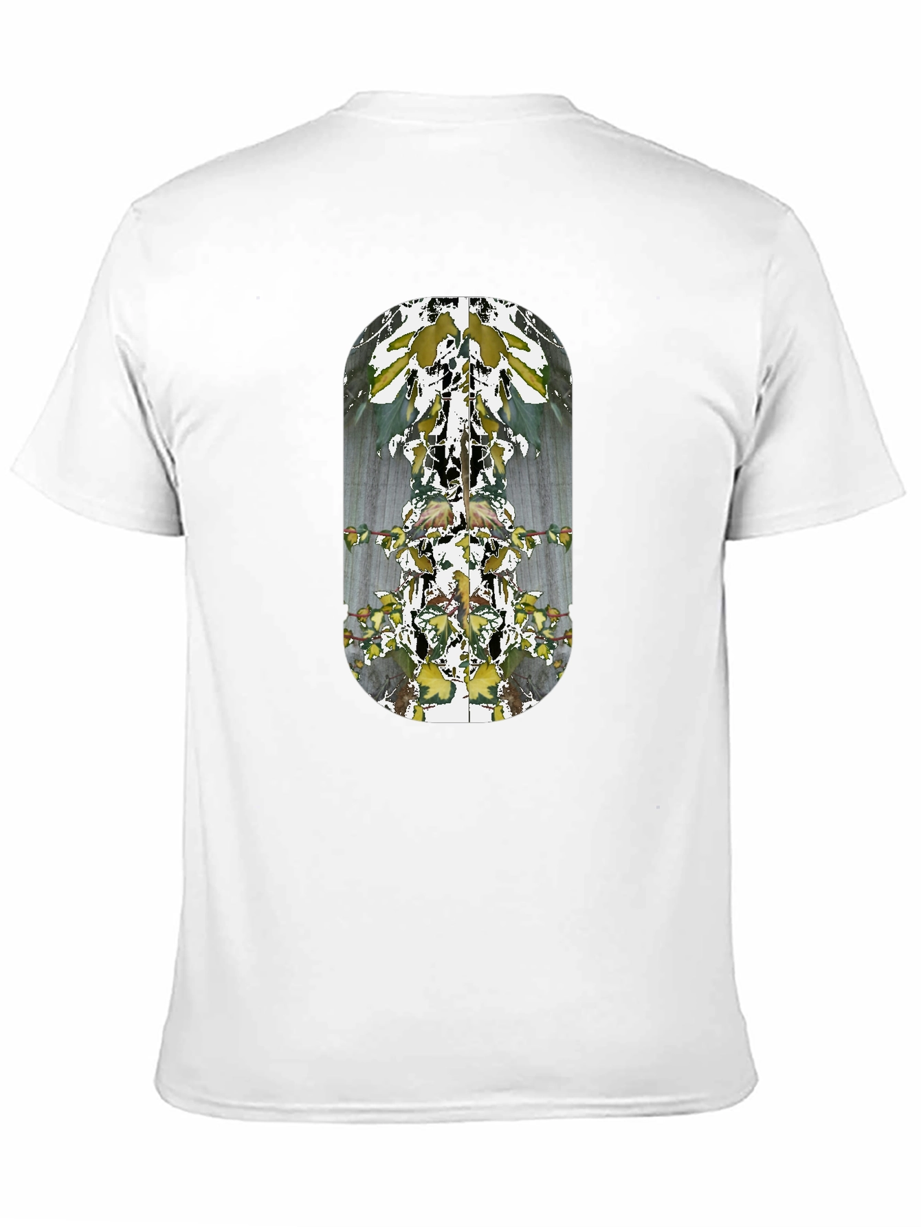 Abstract Botanical Print Black T-Shirt