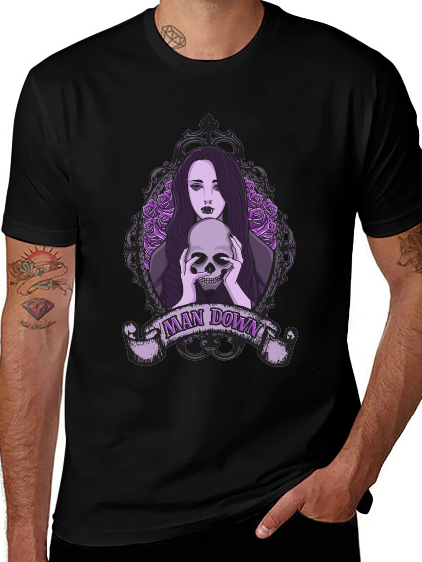 Man Down Skull Graphic T-Shirt