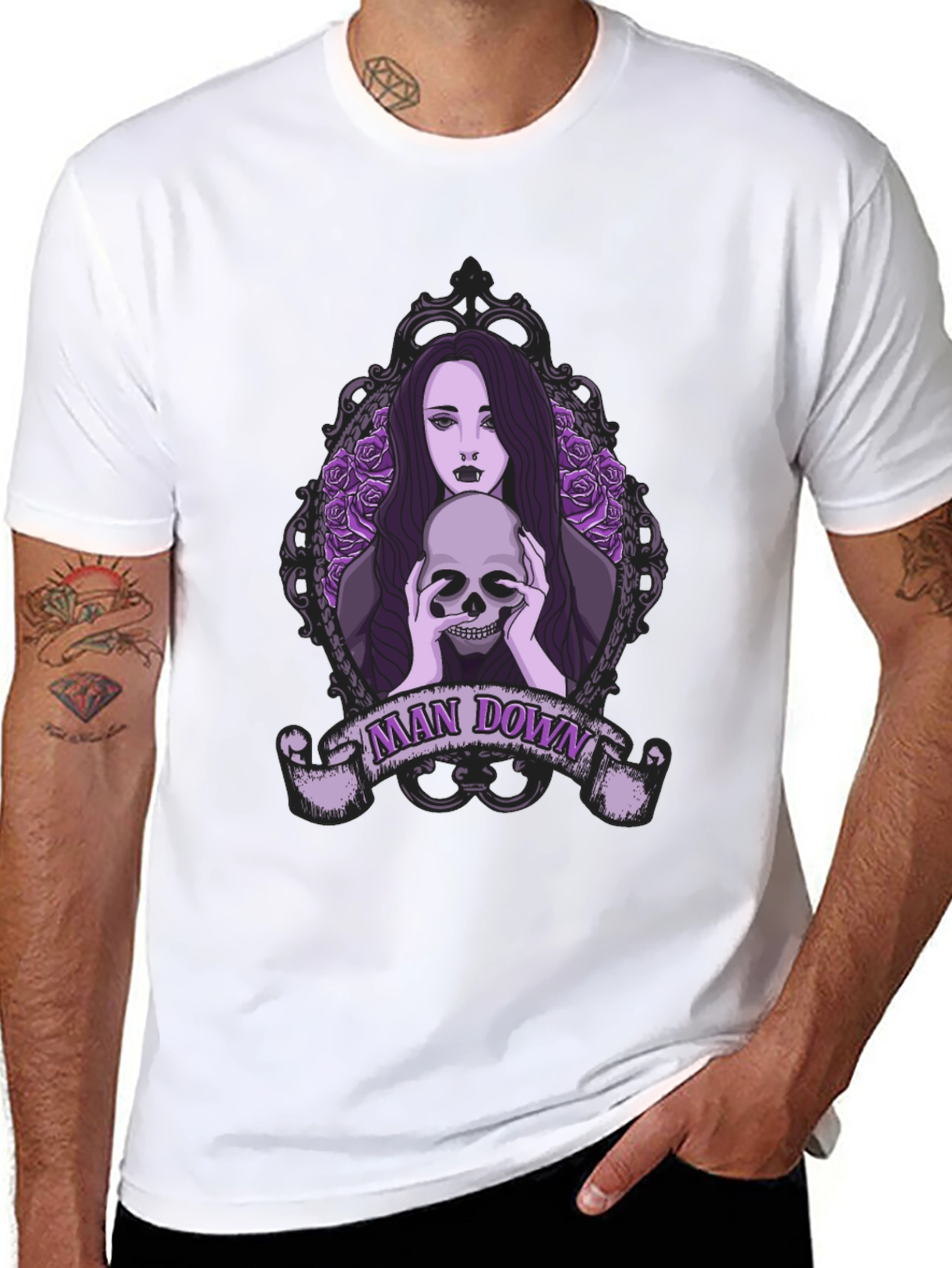 Man Down Skull Graphic T-Shirt